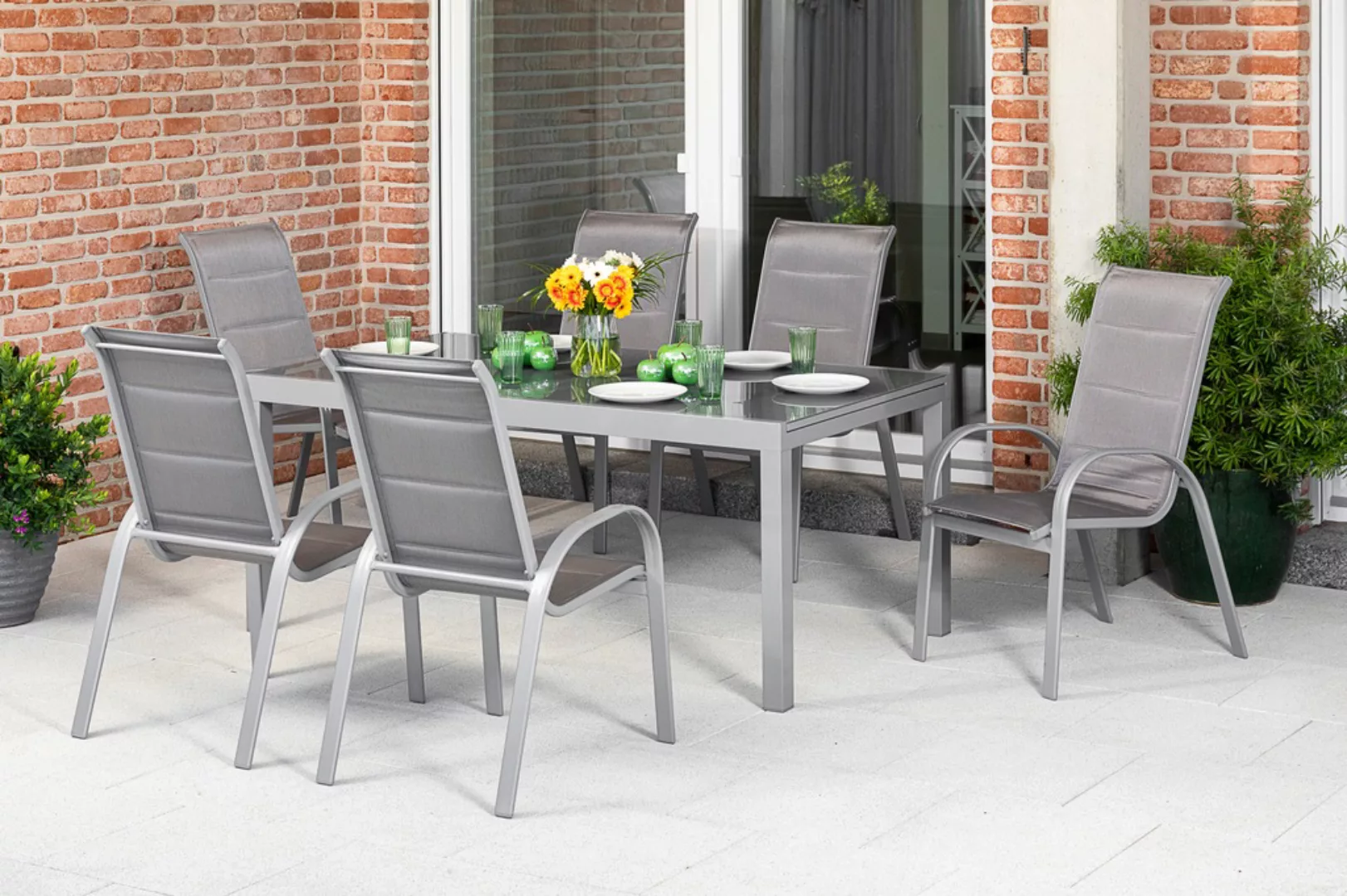 MERXX Garten-Essgruppe "Amalfi di lusso", (7 tlg.), 6 Sessel mit Tisch günstig online kaufen