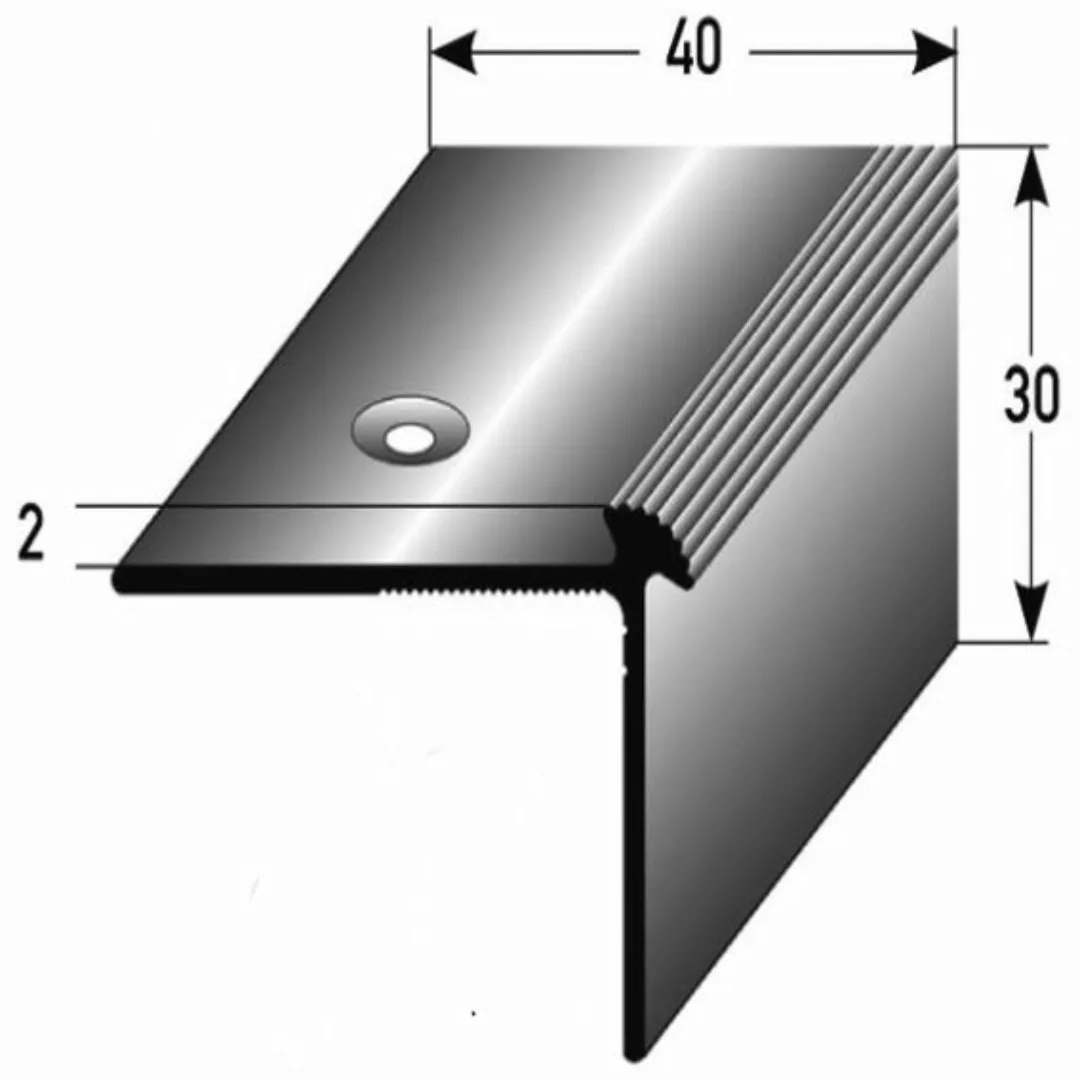 Treppenkante "Luzzi" / Treppenkantenprofil / Winkelprofil (Größe 40 mm x 30 günstig online kaufen