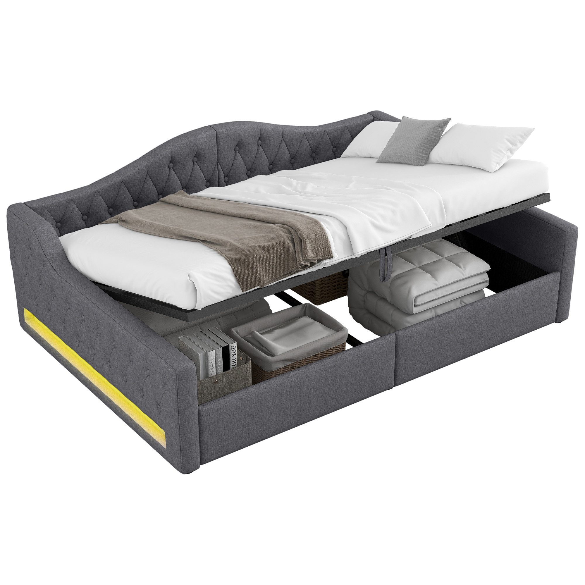 REDOM Daybett Funktionsbett,Tagesbett,Schlafsofa (Gepolstertes Tagesbett mi günstig online kaufen