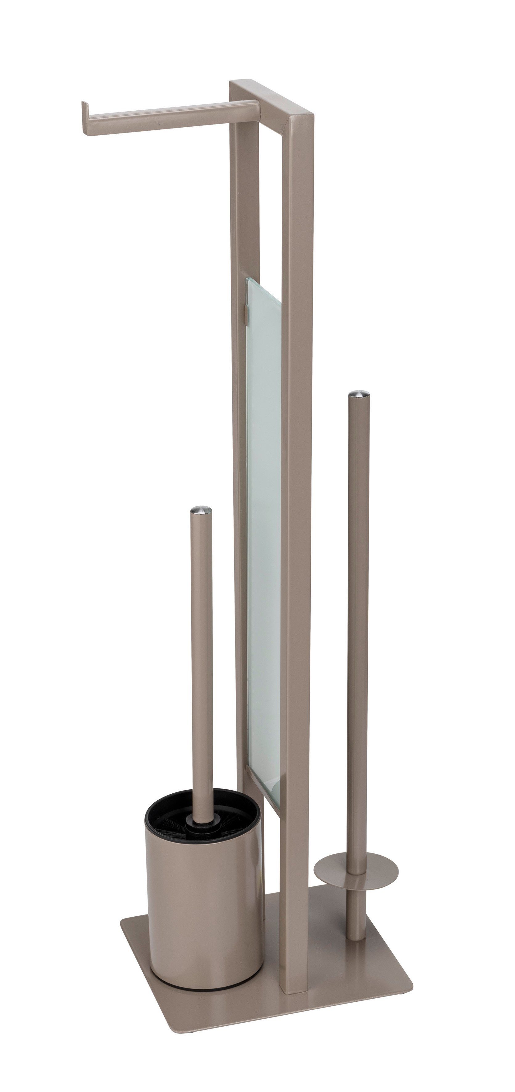 WENKO WC-Garnitur "Rivalta", aus Stahl-Glas-Polypropylen, grau, Platte aus günstig online kaufen
