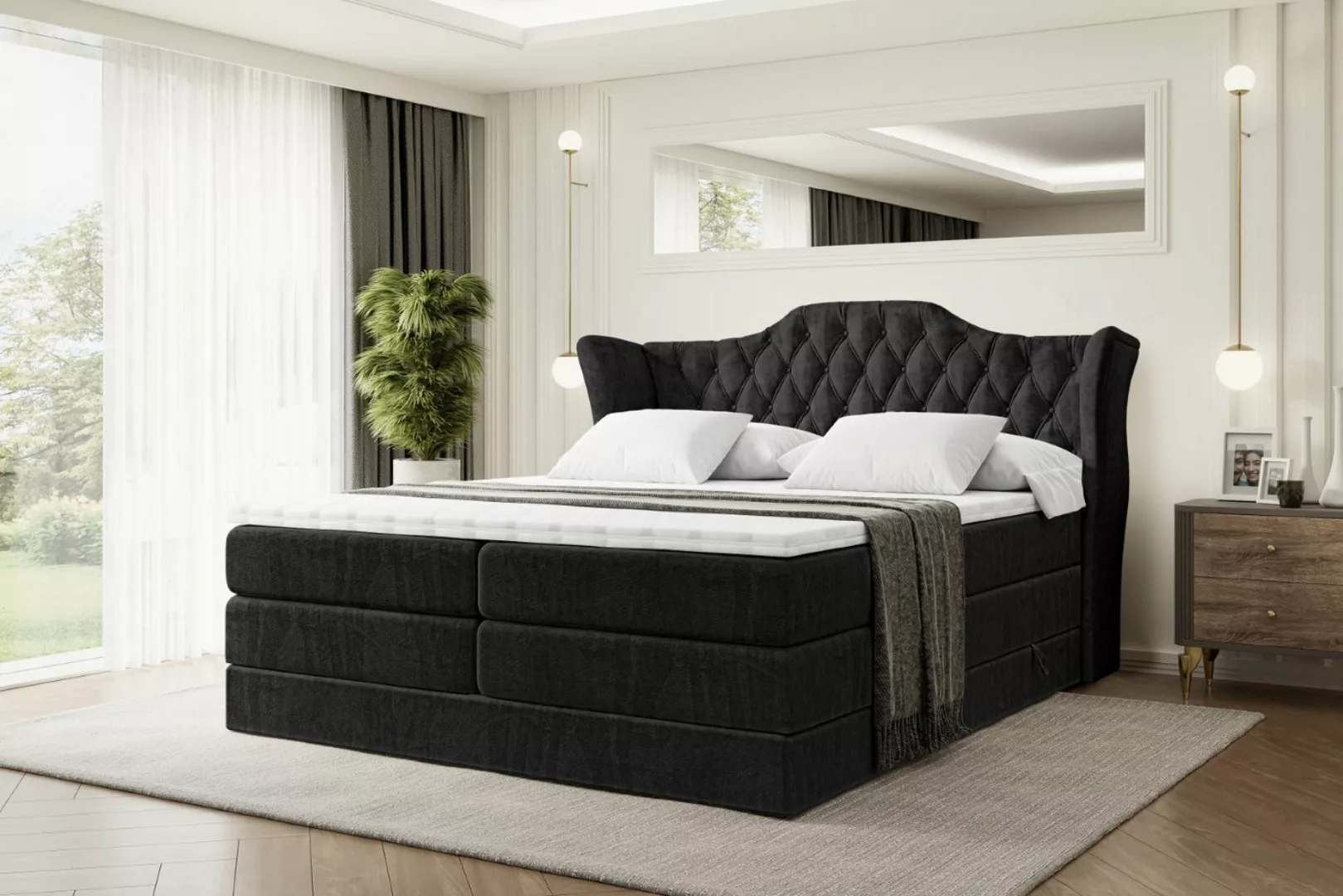 ALTDECOR Boxspringbett VILA KING (Multipocket-Matratze H4 und H3 Matratze B günstig online kaufen