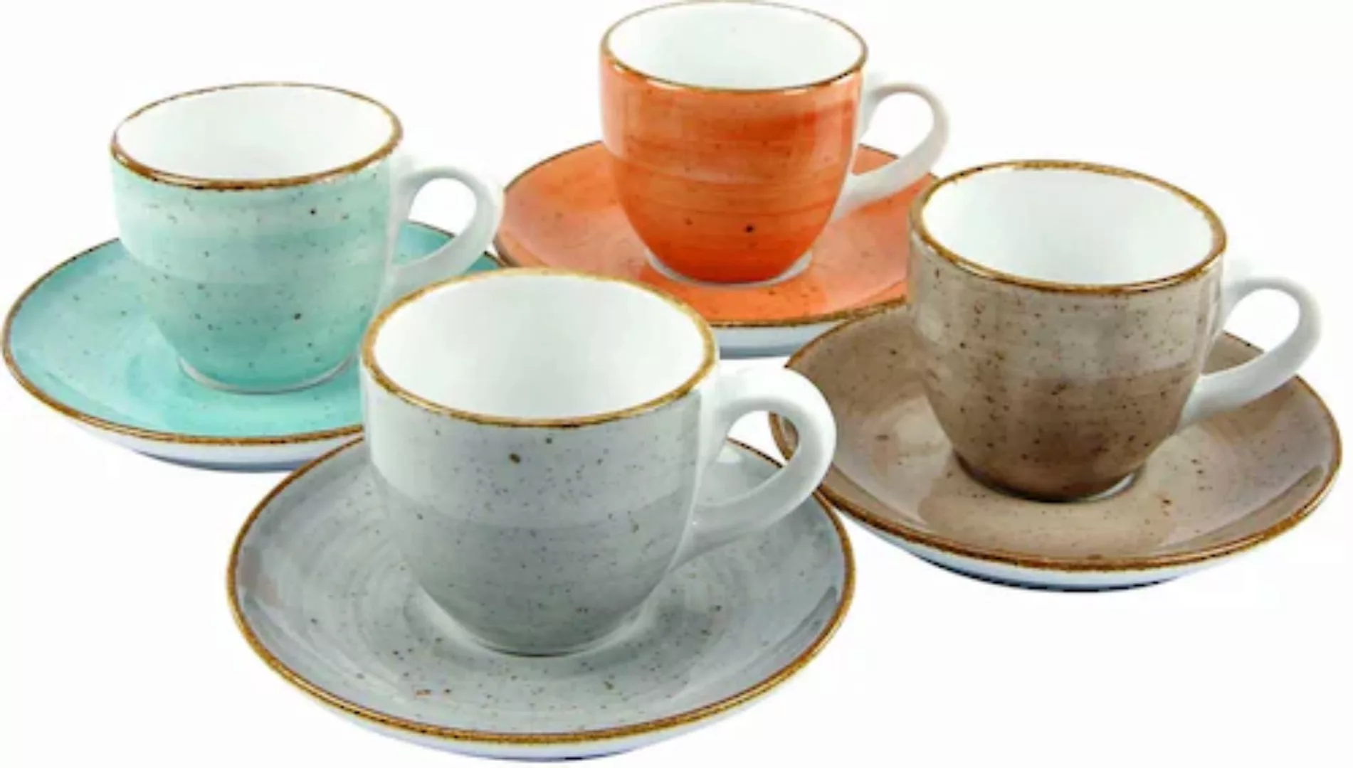 CreaTable Espresso-Set Vintage Nature multicolor Porzellan günstig online kaufen