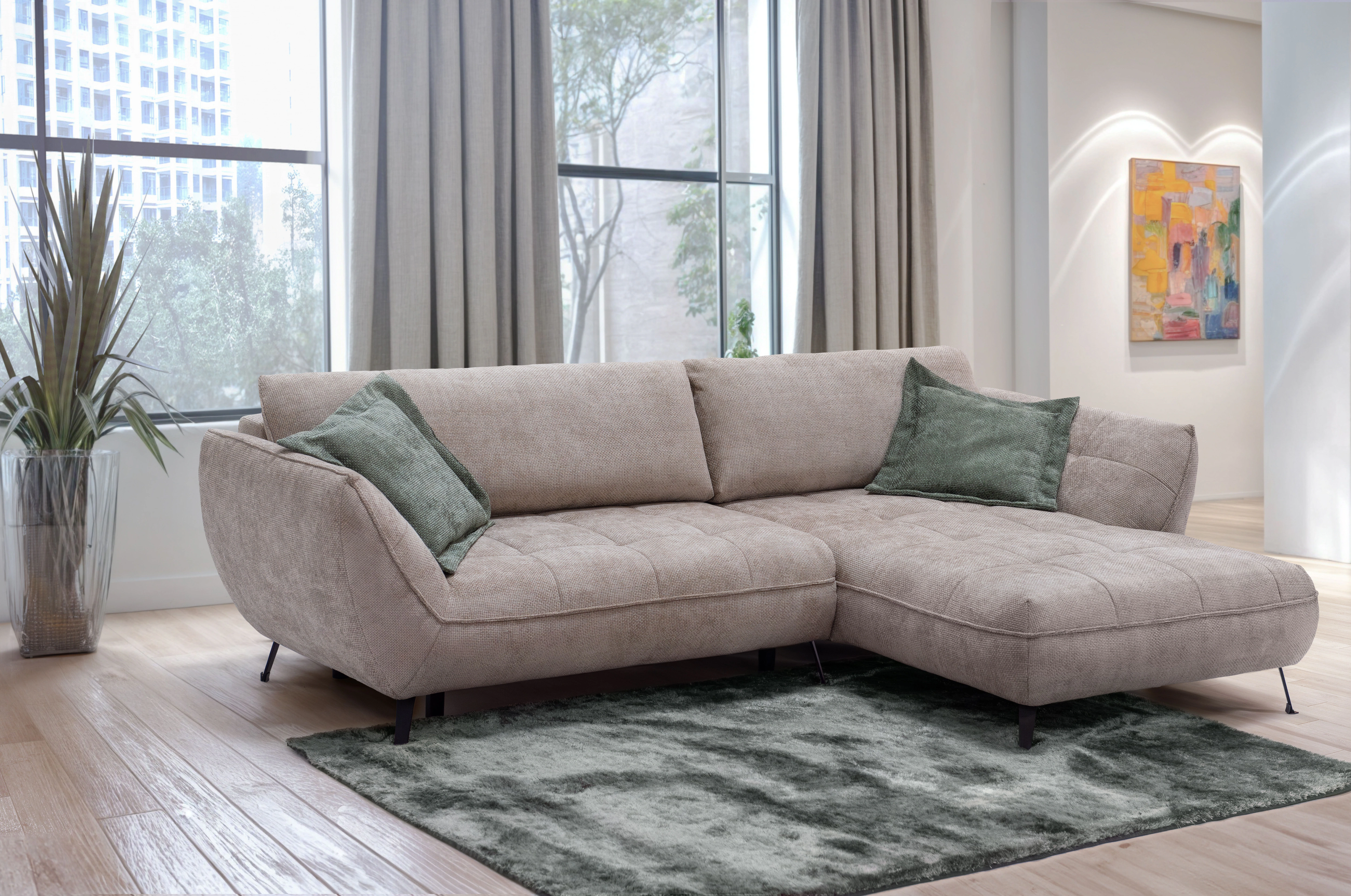 exxpo - sofa fashion Ecksofa "Samoa, bequem und modern, mit Easy-Lift-Bettf günstig online kaufen