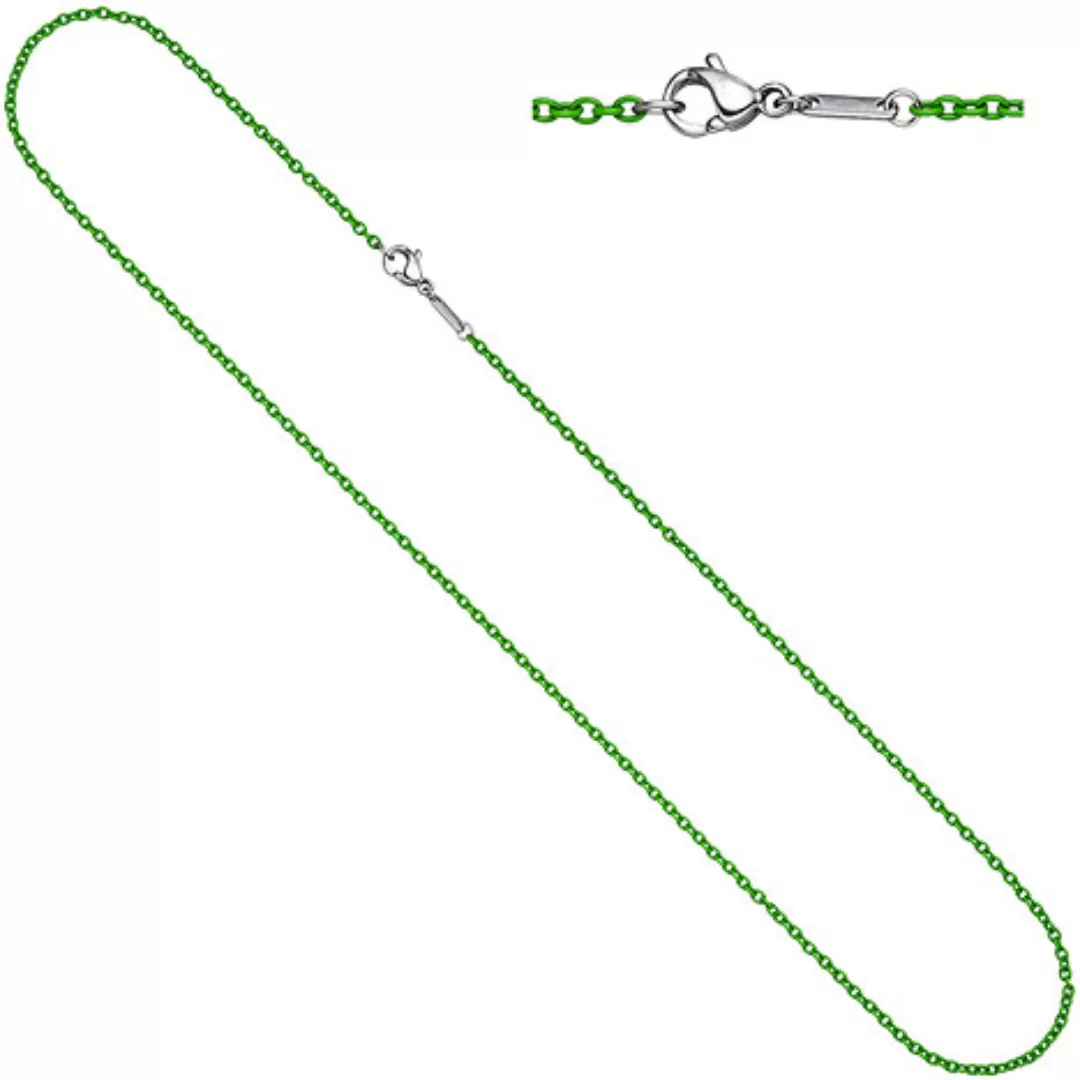 SIGO Rundankerkette Edelstahl grün lackiert 45 cm Kette Halskette Karabiner günstig online kaufen