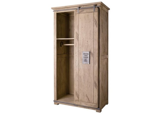 Massivmoebel24 Dreh-/Schwebetürenschrank (Schrank Mango 100x60x190 whitewas günstig online kaufen