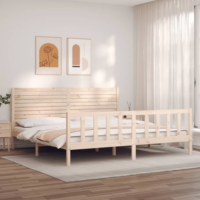 vidaXL Bettgestell Massivholzbett mit Kopfteil Bett Bettgestell günstig online kaufen