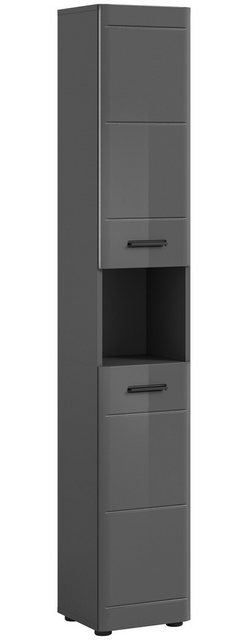 xonox.home Hochschrank in Grau Hochglanz - 30x180x30cm (BxHxT) günstig online kaufen