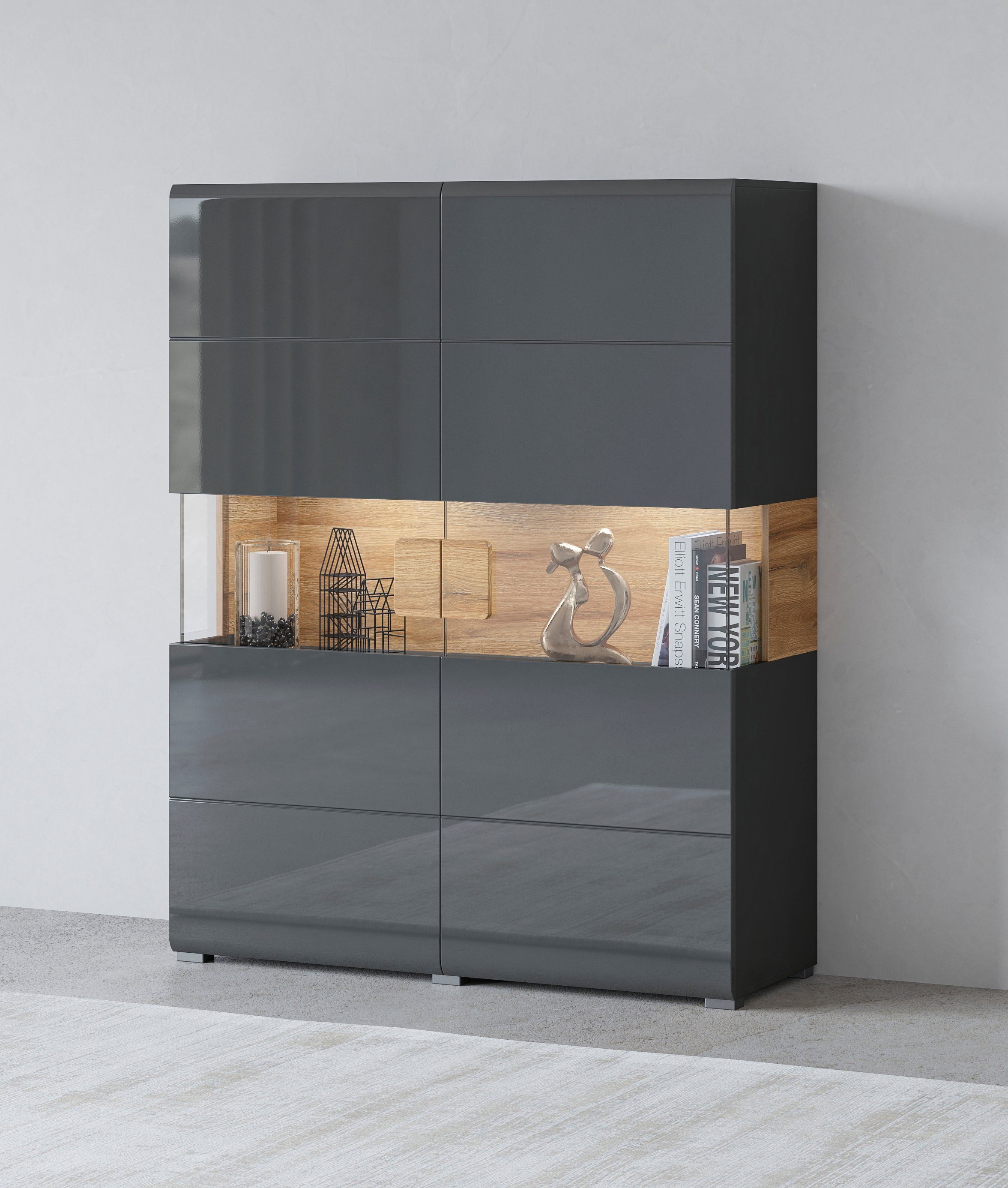INOSIGN Highboard "Toledo,Breite 121,5 cm, trendige Hochkommode mit 2 Türen günstig online kaufen