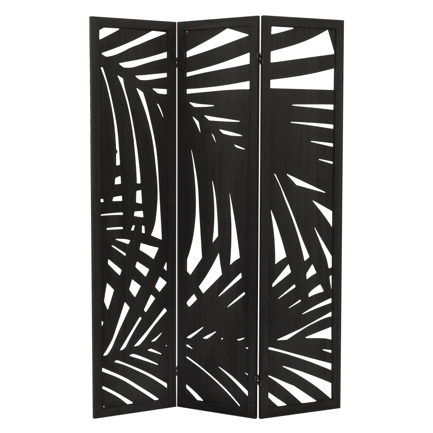 ML-Design Paravent 3-Tlg Sapporo Schwarz 170x121cm aus Paulownienholz günstig online kaufen