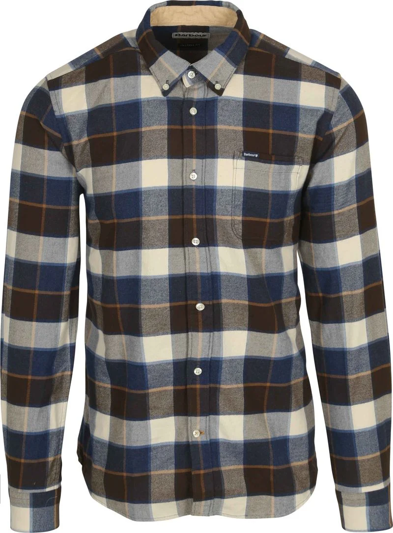 Barbour Valley Hemd Karo Braun Blau - Größe XXL günstig online kaufen