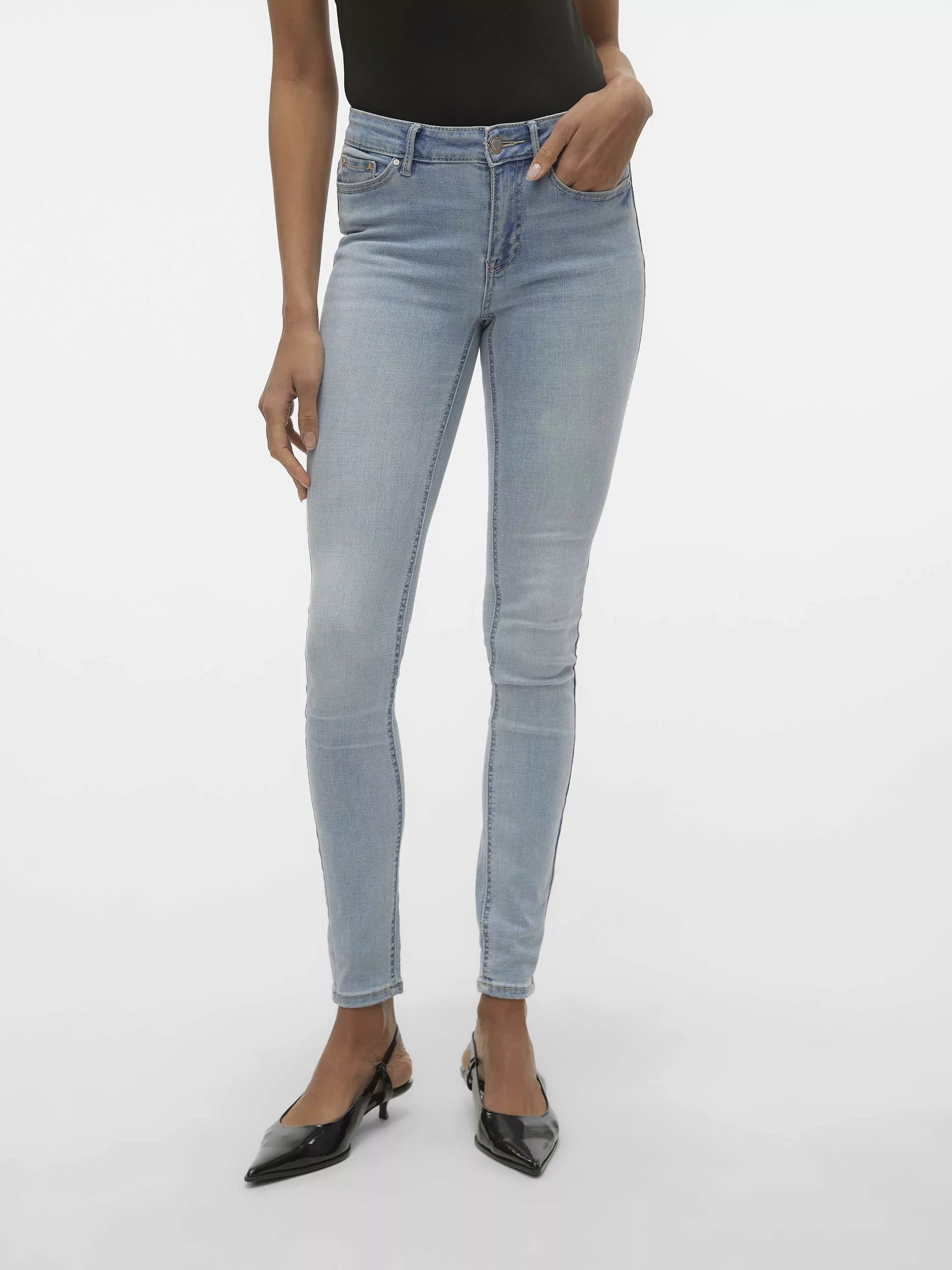 Vero Moda Skinny-fit-Jeans VMFLASH MR SKINNY JEANS LI213 NOOS günstig online kaufen