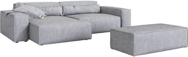 DELIFE Big-Sofa Sirpio, XL Mikrofaser Grau 270x170 cm Recamiere variabel mi günstig online kaufen
