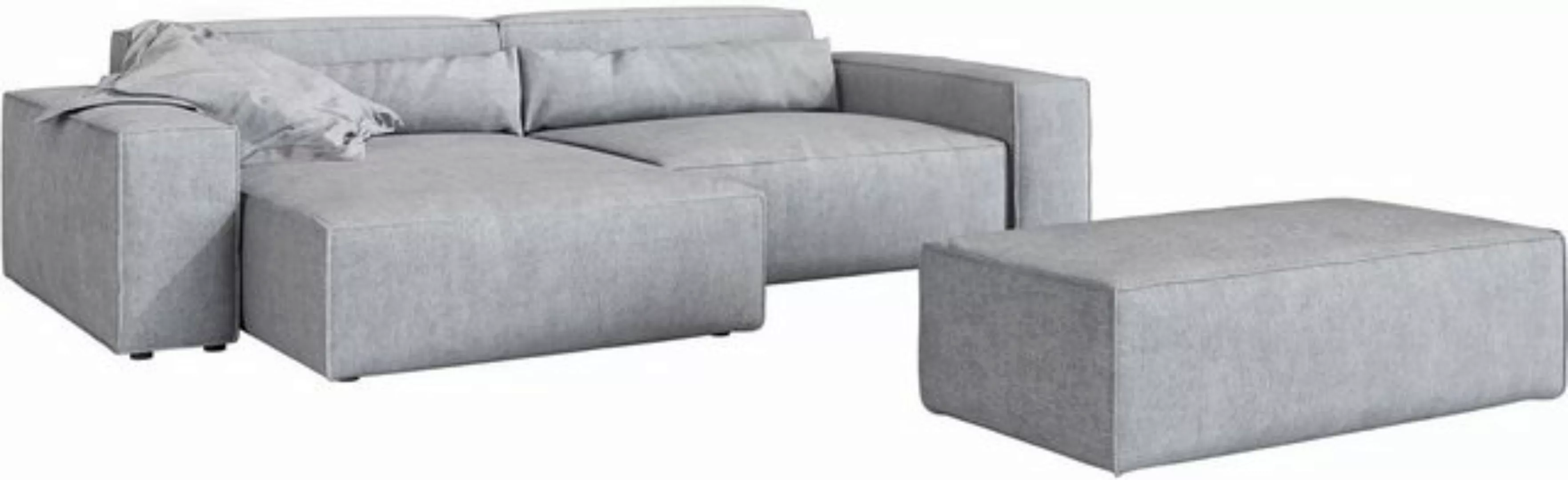 DELIFE Ecksofa Sirpio, XL Mikrofaser Grau 270x170 cm Recamiere variabel mit günstig online kaufen