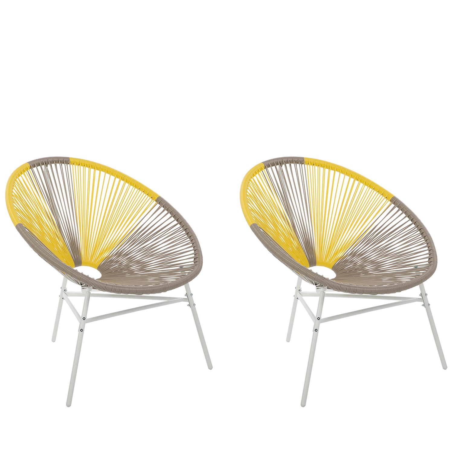 Beliani Cocktailsessel Bunt Weiss Beige Gelb 76x76x85 günstig online kaufen