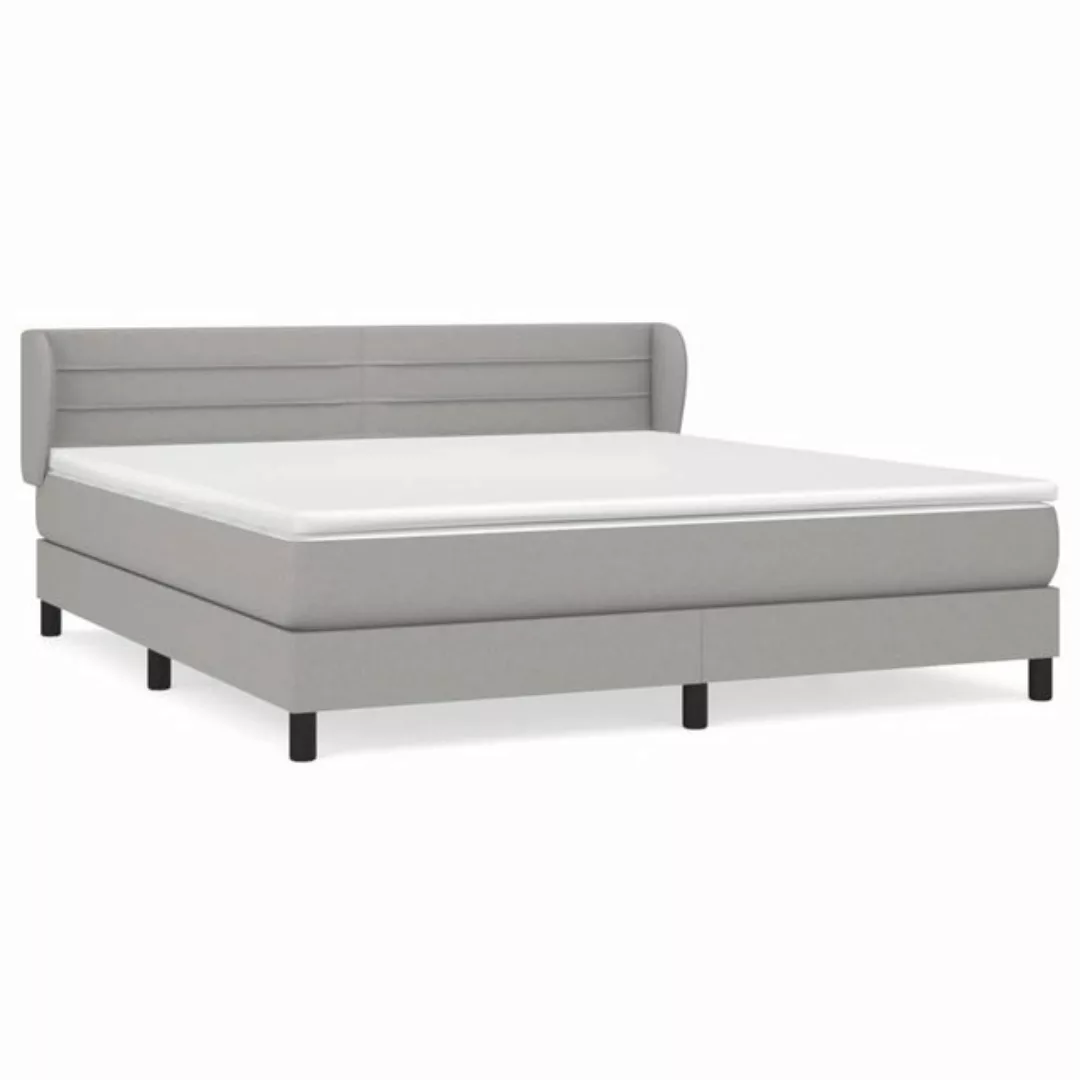 vidaXL Boxspringbett Boxspringbett mit Matratze Hellgrau 160x200 cm Stoff B günstig online kaufen