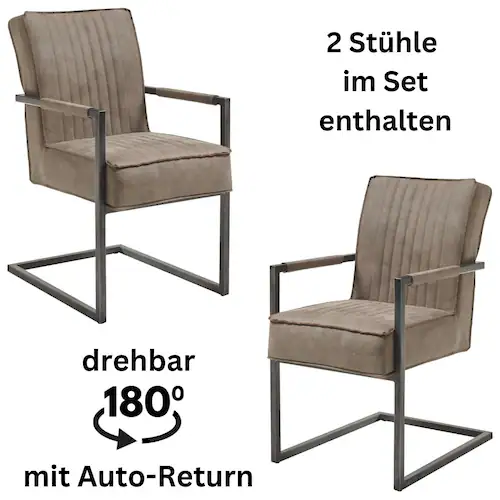 Stolkom Freischwinger "Linda", (Set), 2 St., Microfaser, Federkern im Sitz günstig online kaufen