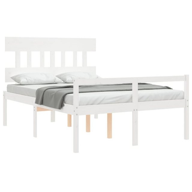 furnicato Bett Seniorenbett mit Kopfteil 120x200 cm Weiß Massivholz (1-tlg) günstig online kaufen