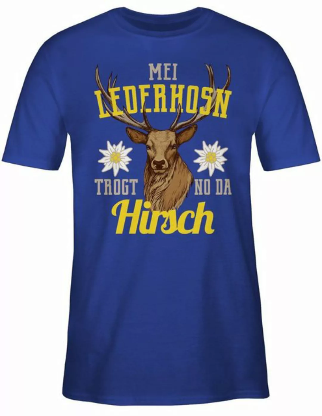 Shirtracer T-Shirt Mei Lederhosn trogt no da Hirsch - gelb/braun Mode für O günstig online kaufen