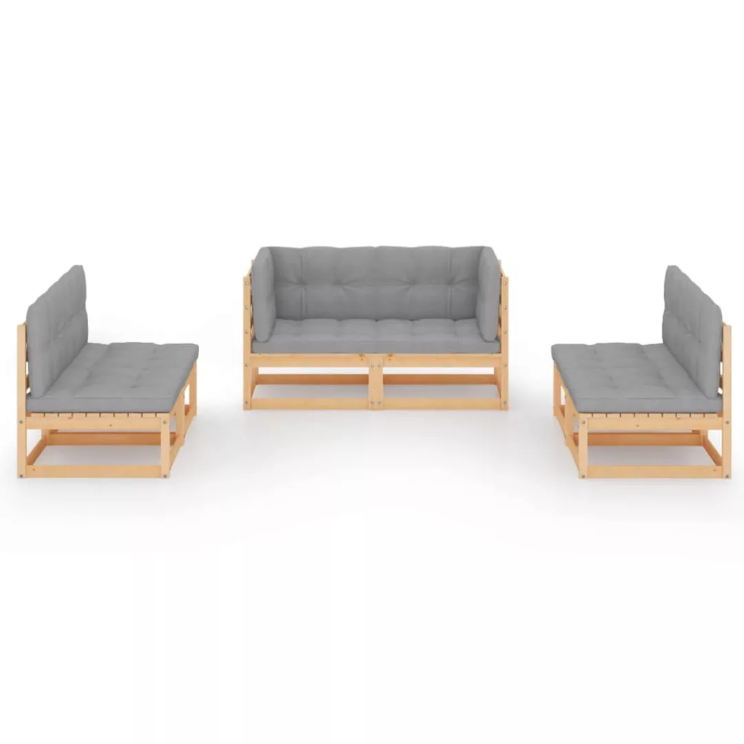 6-tlg. Garten-lounge-set Mit Kissen Kiefer Massivholz günstig online kaufen