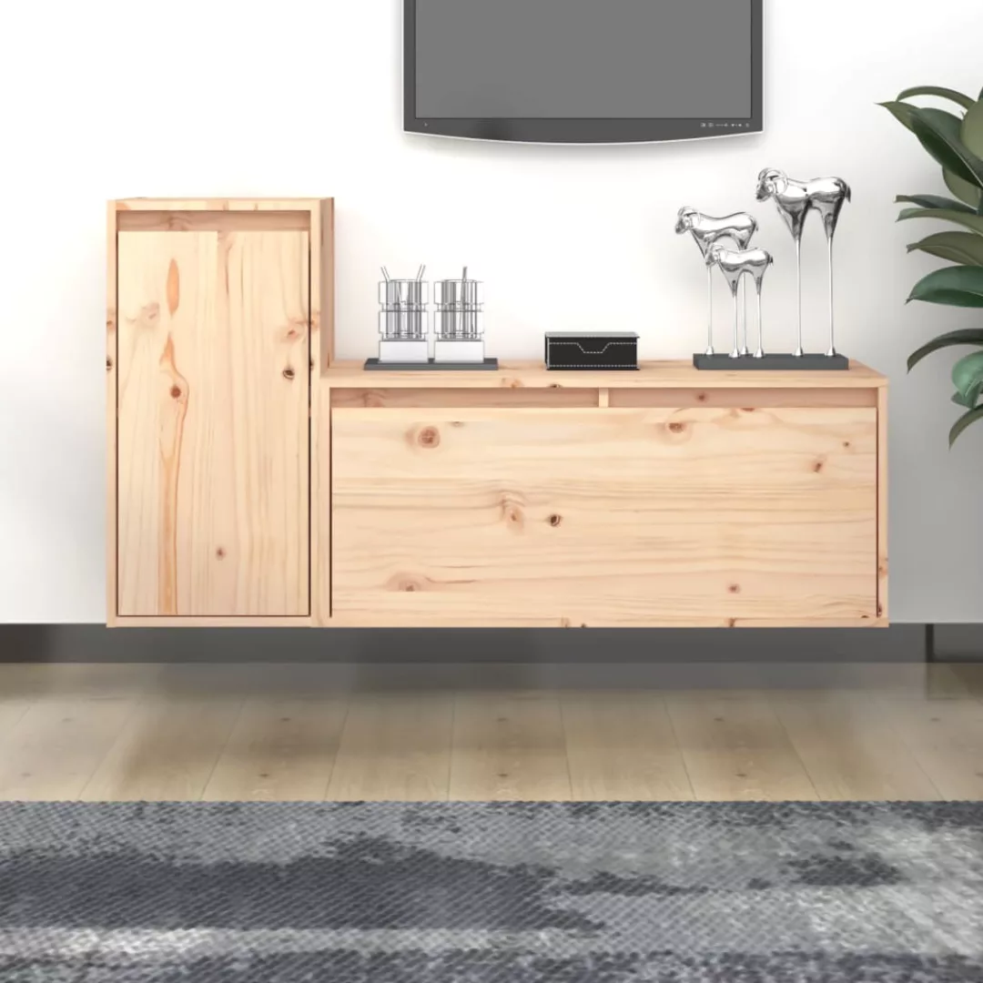 vidaXL TV-Schrank TV-Schränke 2 Stk Massivholz Kiefer Lowboard Lowboard günstig online kaufen