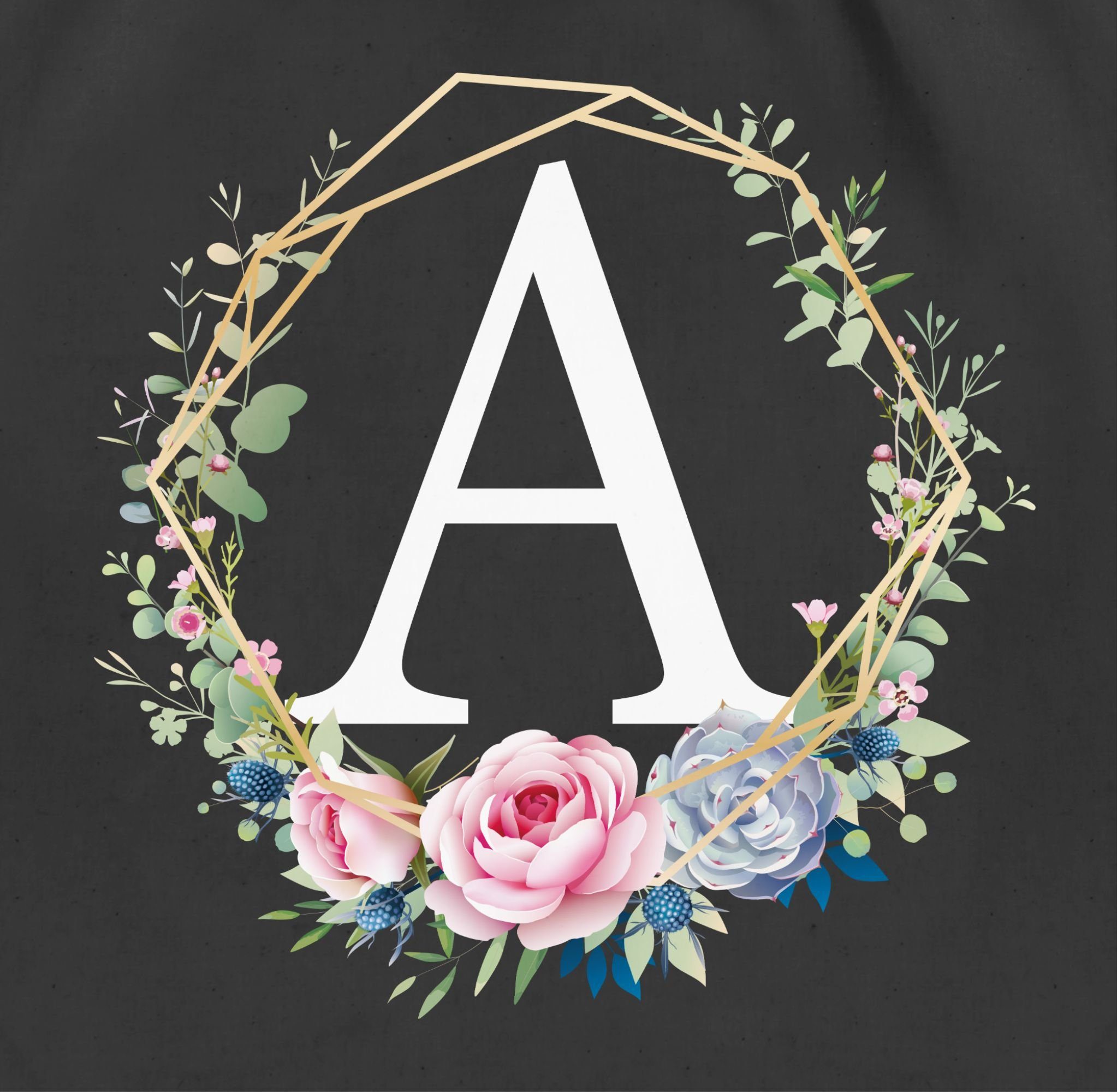 Shirtracer Turnbeutel Blumenkranz Mit Buchstabe A, günstig online kaufen