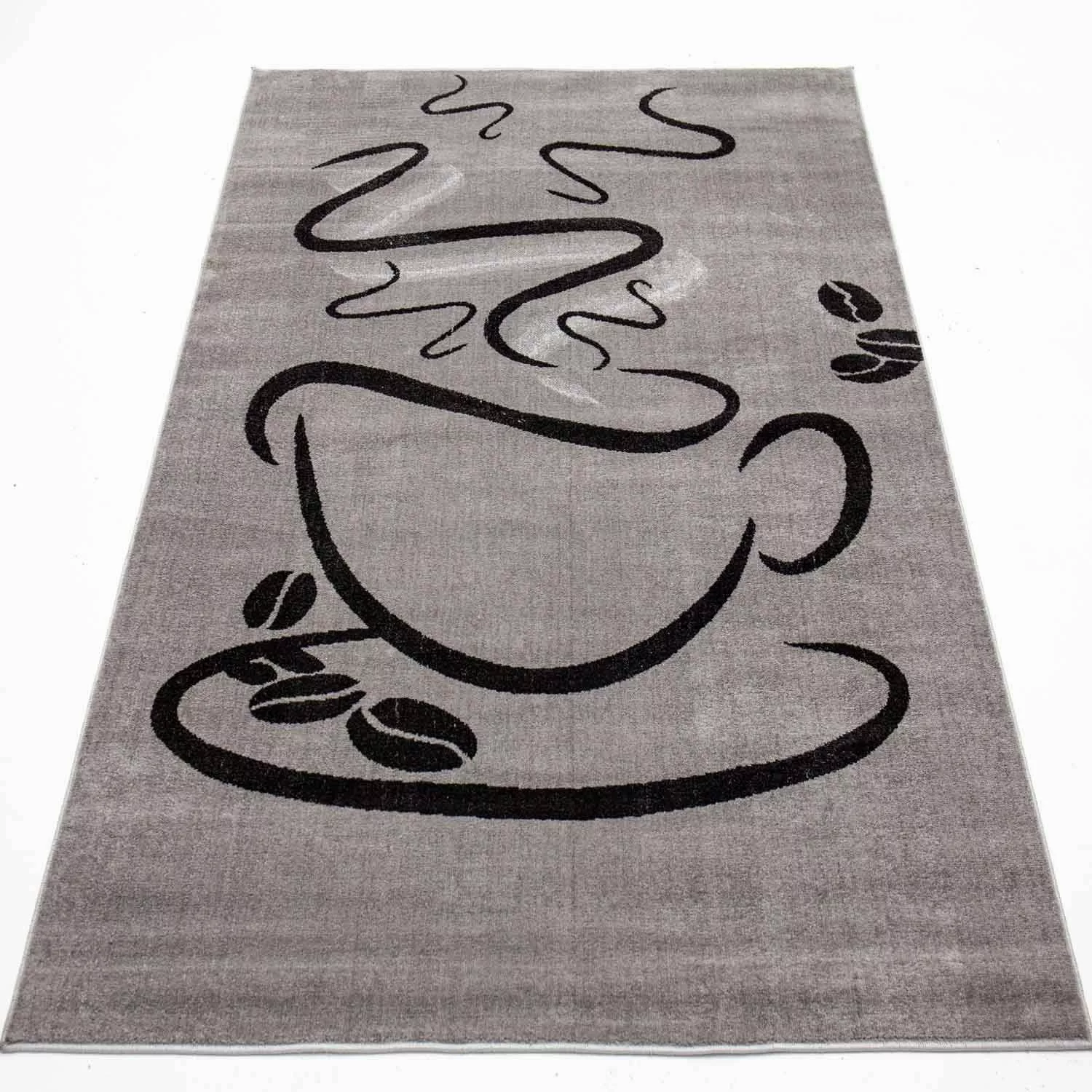 Vimoda Teppich Küchenteppich Grau Trendiger Kaffee günstig online kaufen