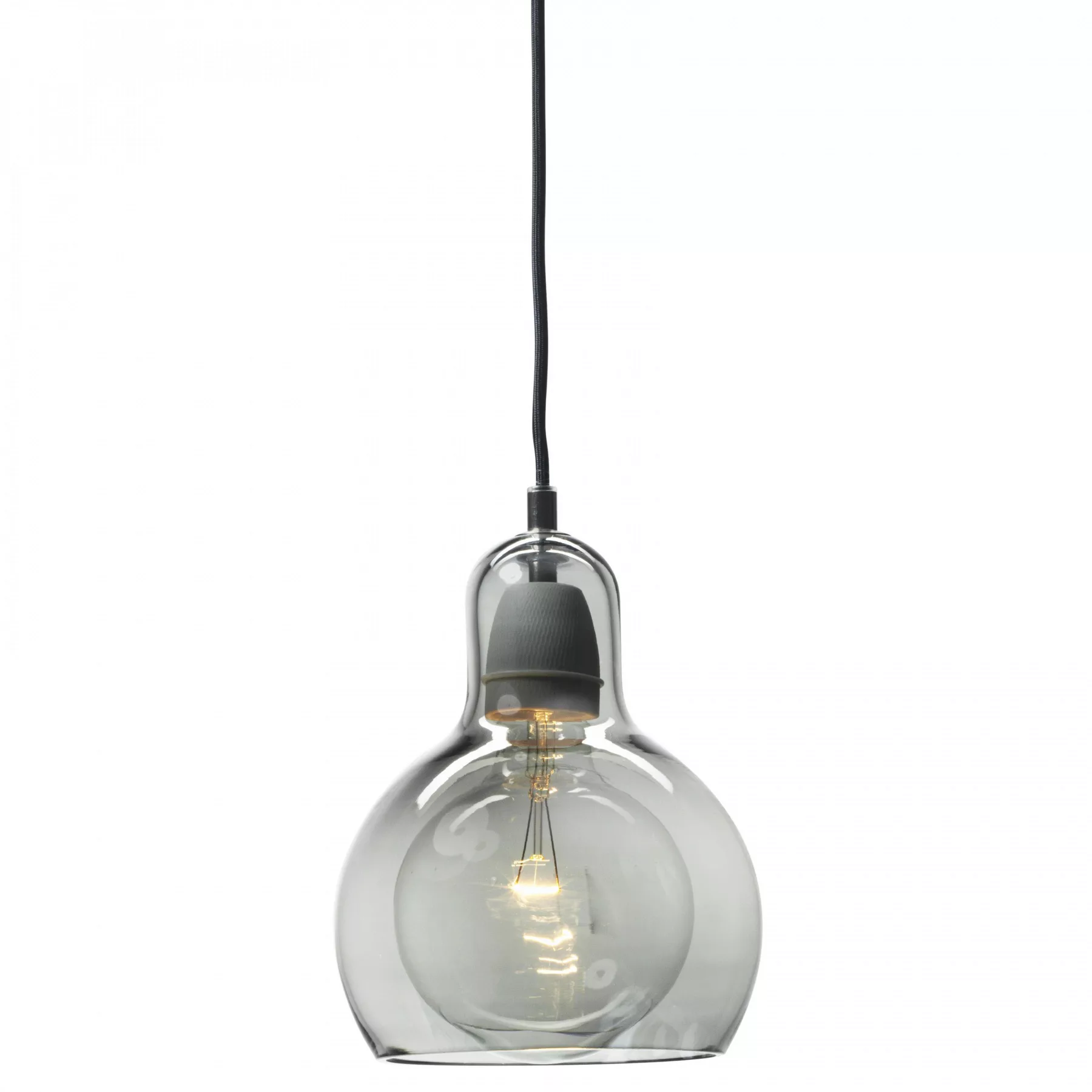 &Tradition - Mega Bulb SR2 Pendelleuchte - silber/Kabel schwarz/ohne Leucht günstig online kaufen