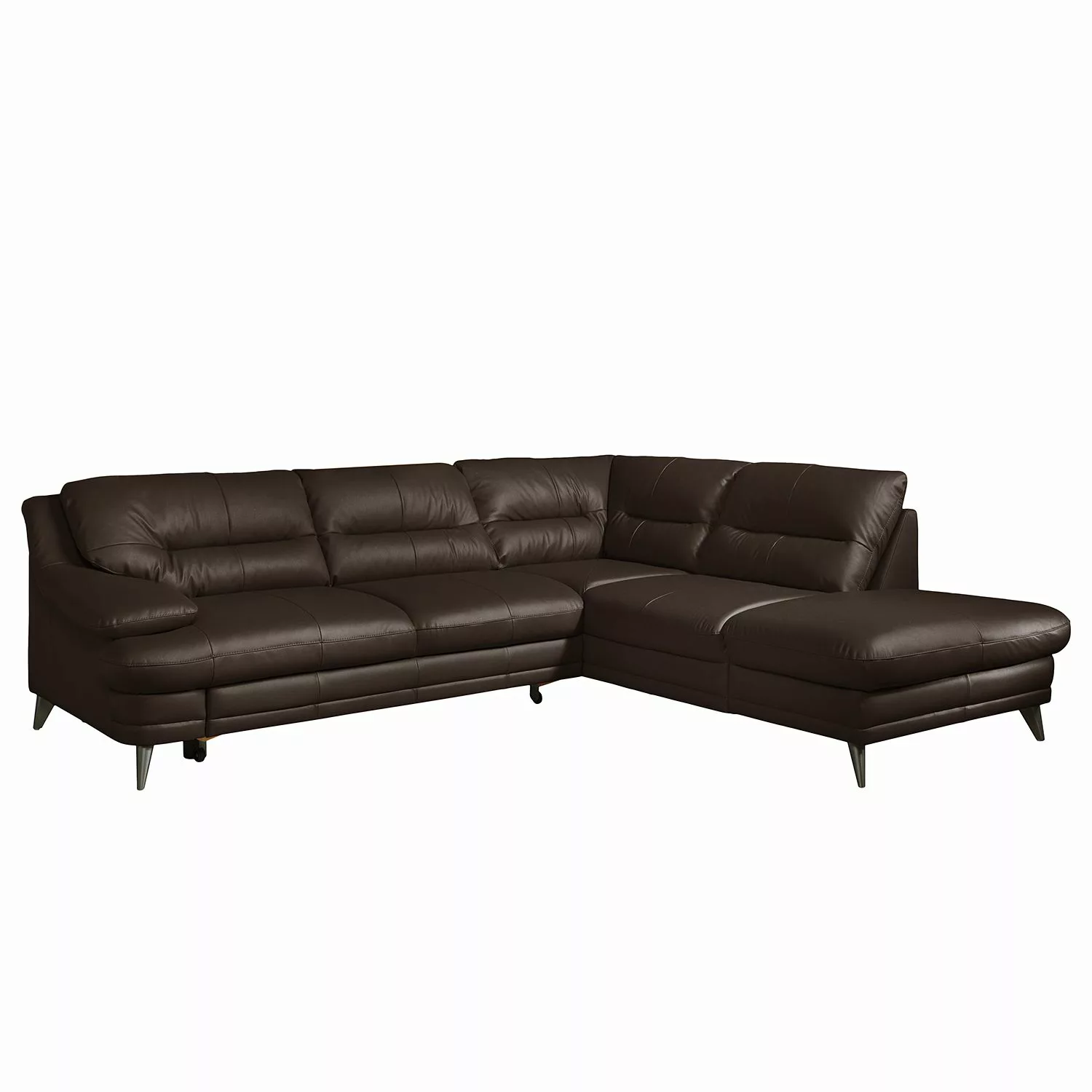 home24 Fredriks Ecksofa Lutz II Dunkelbraun Echtleder 263x87x224 cm mit Sch günstig online kaufen