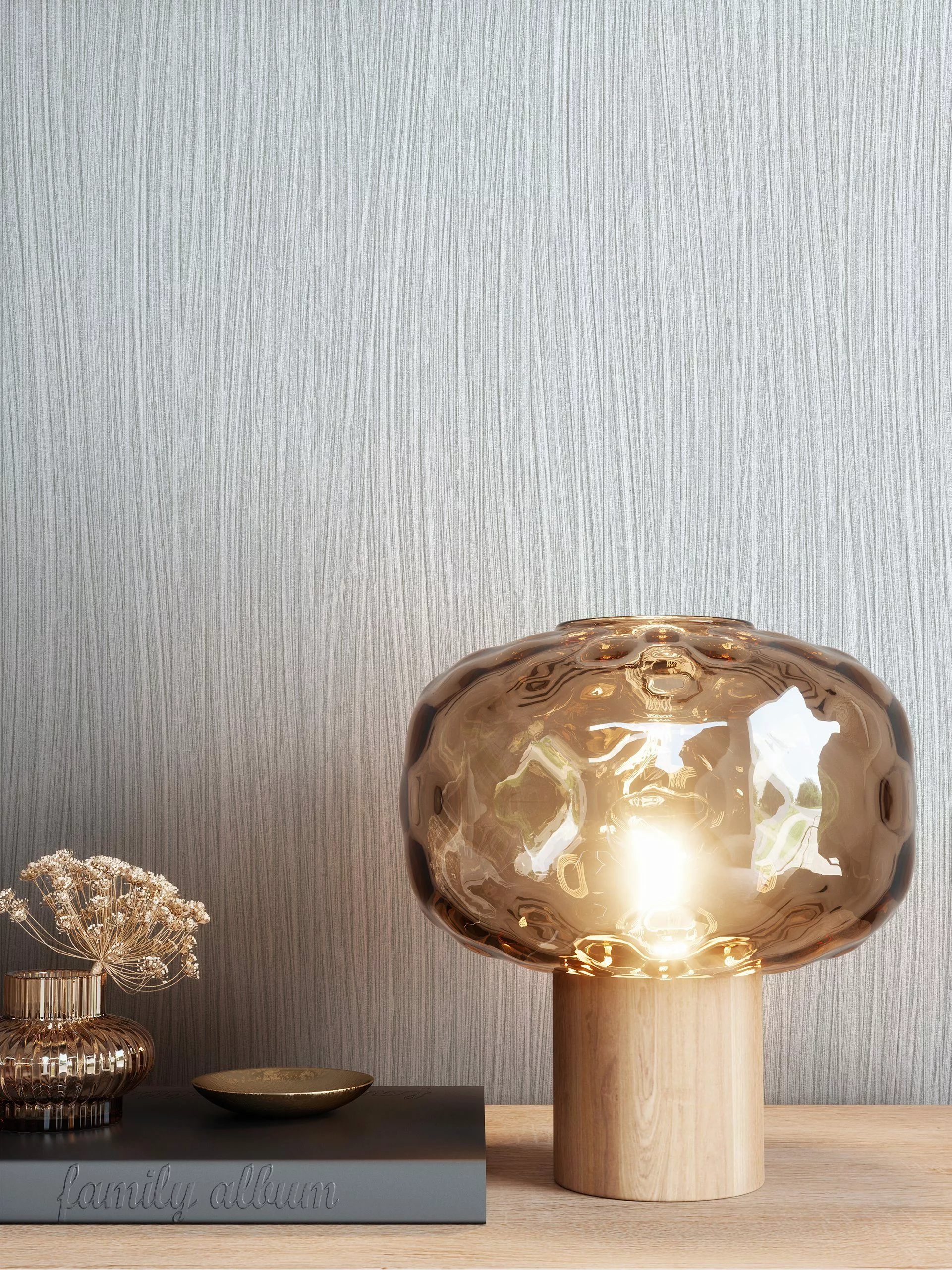 Newroom Vliestapete, Silber Tapete Glamour Glänzend günstig online kaufen