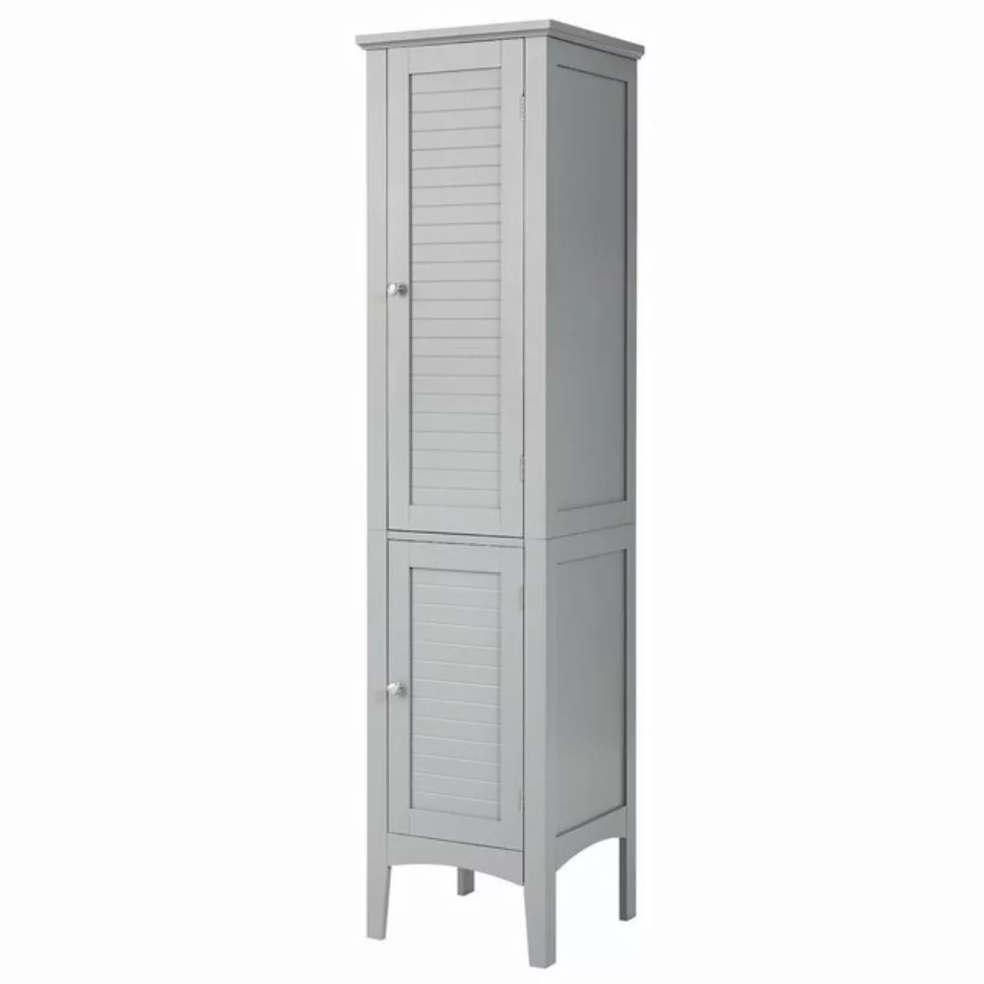 KOMFOTTEU Hochschrank Badschrank mit 2 Türen, 5 offene Fächer,37x37x160 cm günstig online kaufen