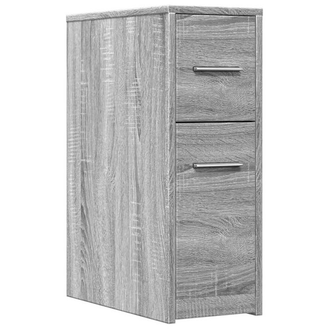 vidaXL Fächerschrank Badschrank Schmal mit Rollen Grau Sonoma Holzwerkstoff günstig online kaufen