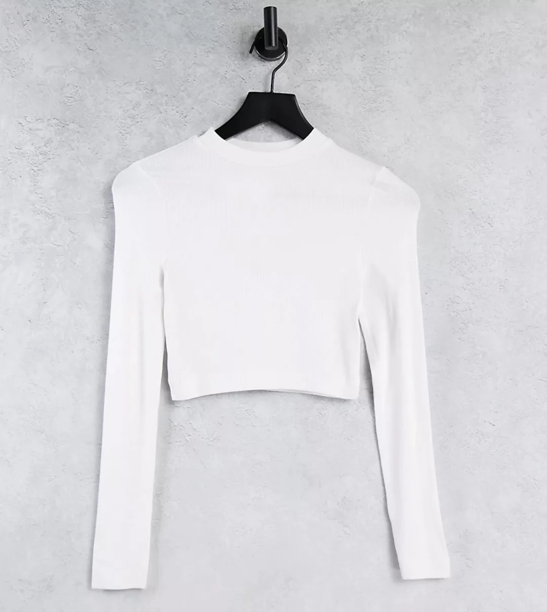 COLLUSION – Geripptes, langärmliges Shirt in Weiß-Schwarz günstig online kaufen