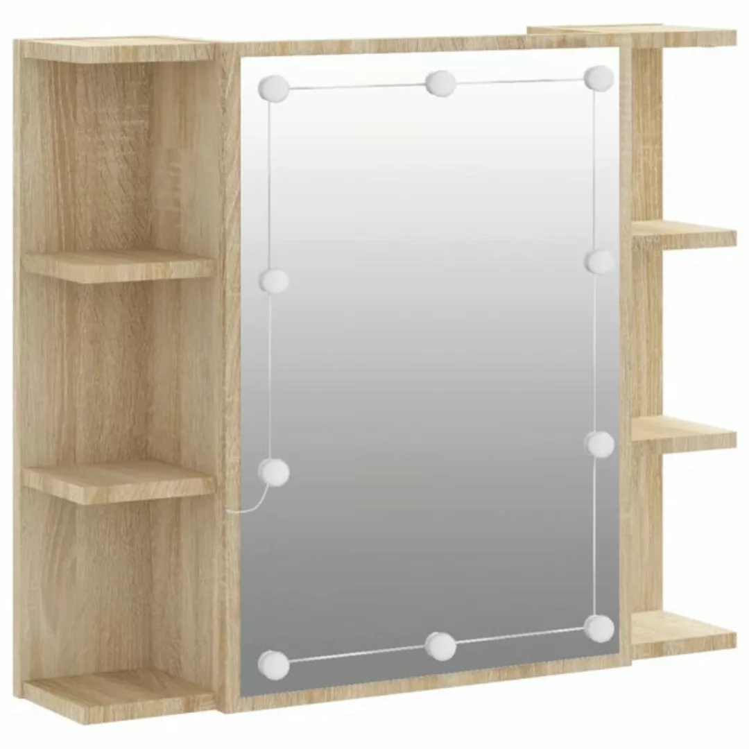 vidaXL Badezimmerspiegelschrank Spiegelschrank mit LED Sonoma-Eiche 70x16,5 günstig online kaufen