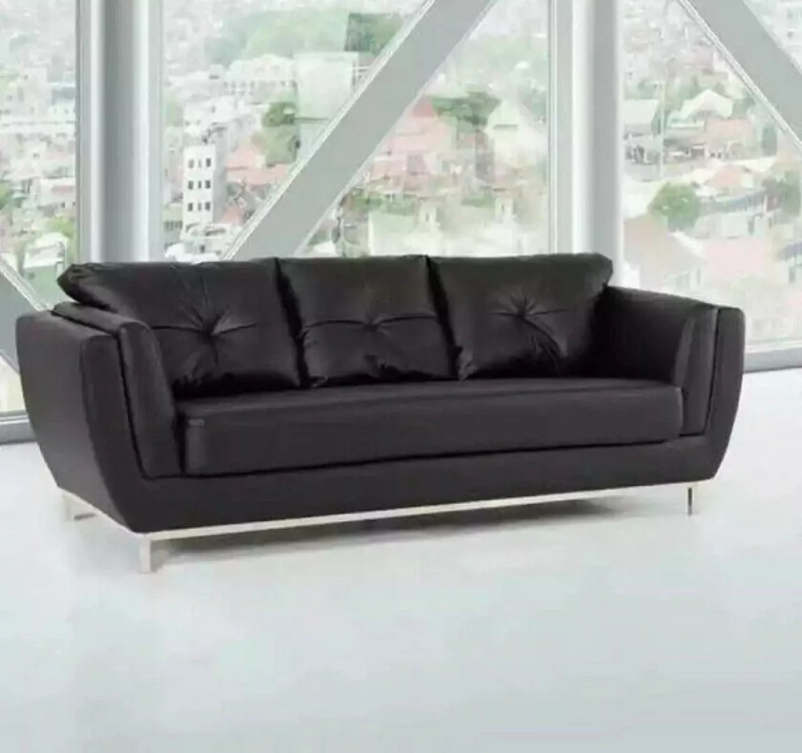 JVmoebel Sofa Schwarze Dreisitzer Couch Luxus Möbel Modernes Sofa Polster L günstig online kaufen