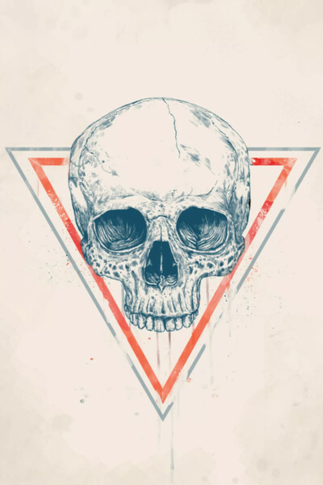 Poster / Leinwandbild - Skull In Trinagles günstig online kaufen