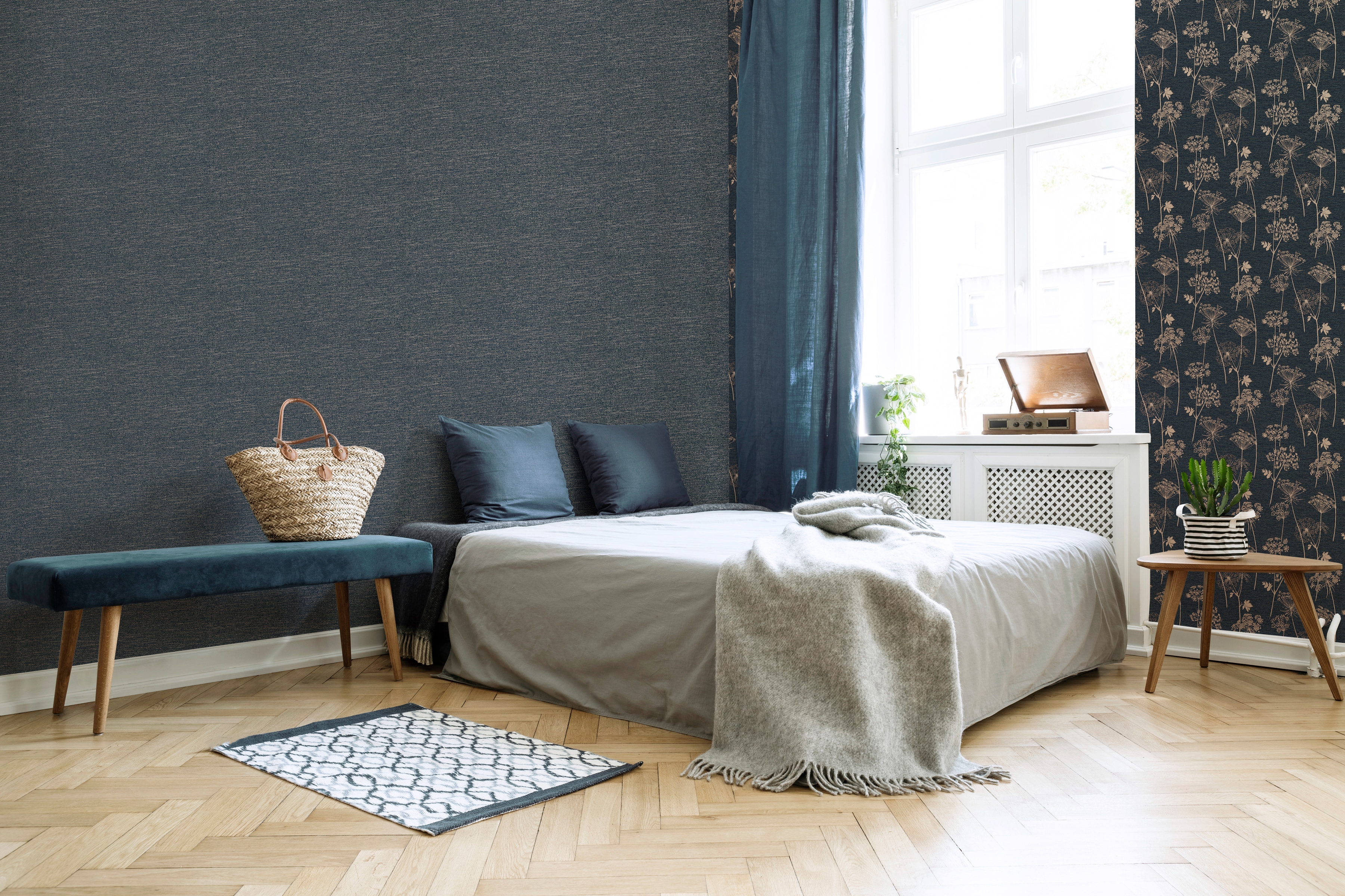 Superfresco Easy Vliestapete Heritage Texture Navy 10,05 x 0,52 m günstig online kaufen