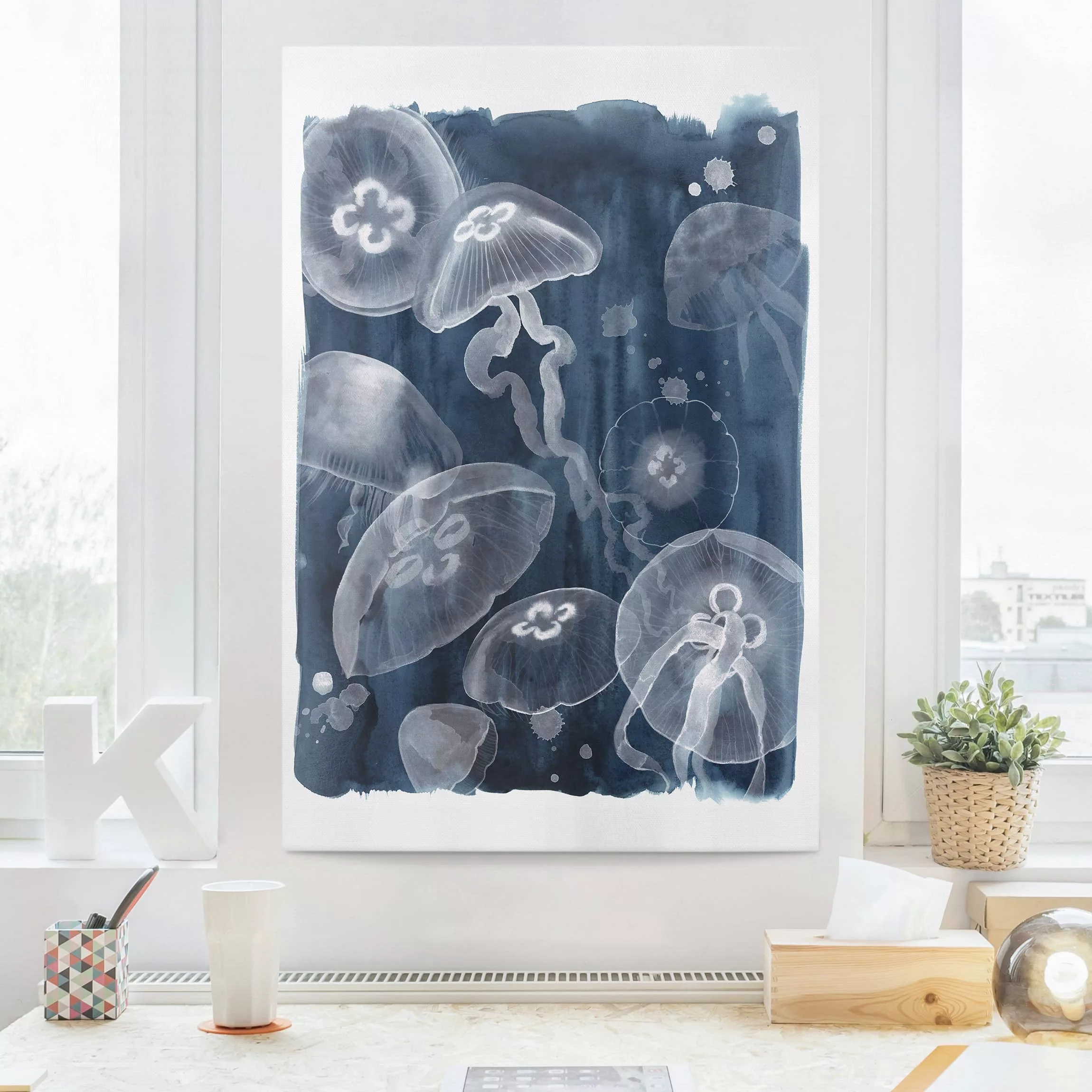 Leinwandbild Tiere - Hochformat Mondmedusen I günstig online kaufen