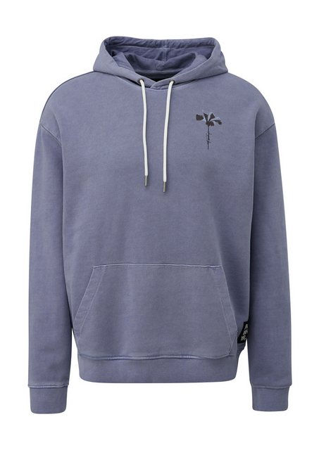 QS Sweatshirt Hoodie mit Front- und Rückenprint Label-Patch günstig online kaufen