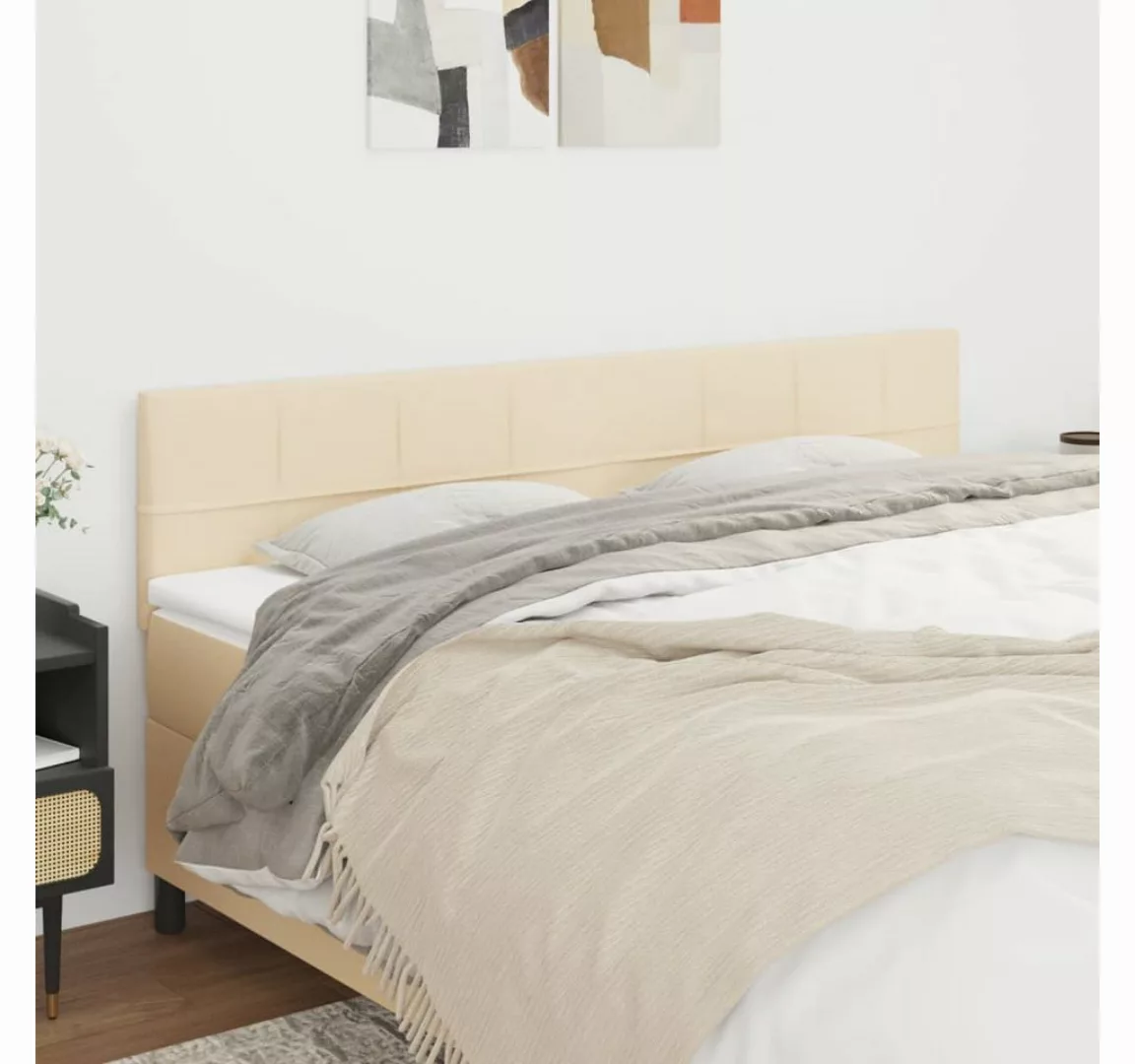 vidaXL Bett, Kopfteile 2 Stk. Creme 80x5x78/88 cm Stoff günstig online kaufen