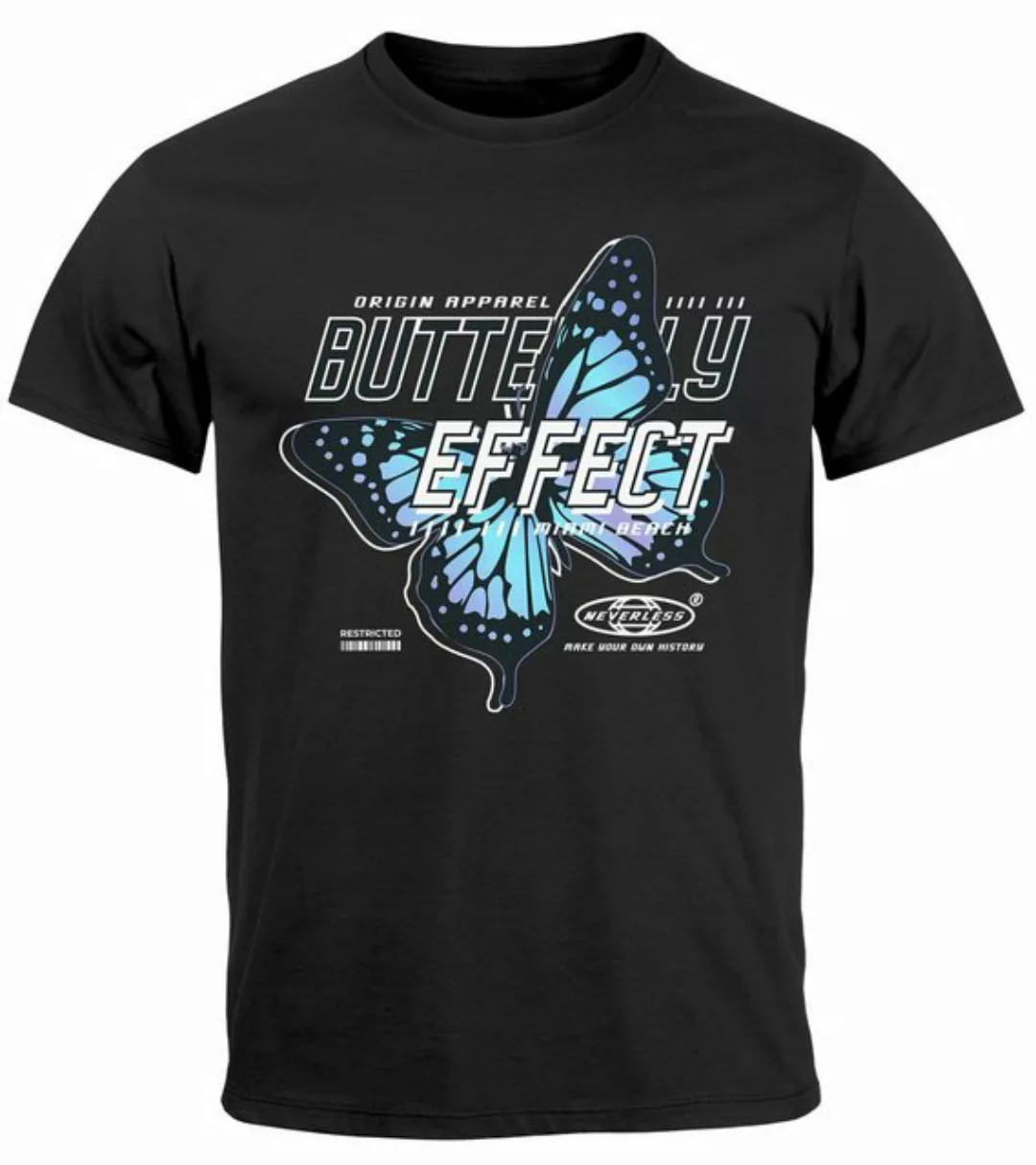 Neverless Print-Shirt Herren T-Shirt Bedruckt Schriftzug Butterfly Effect S günstig online kaufen