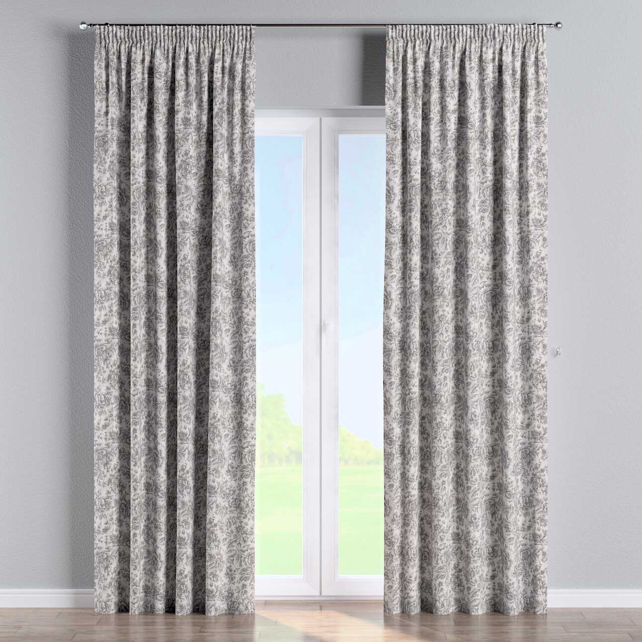 Vorhang mit Kräuselband, grau-weiß, Arte (144-02) günstig online kaufen