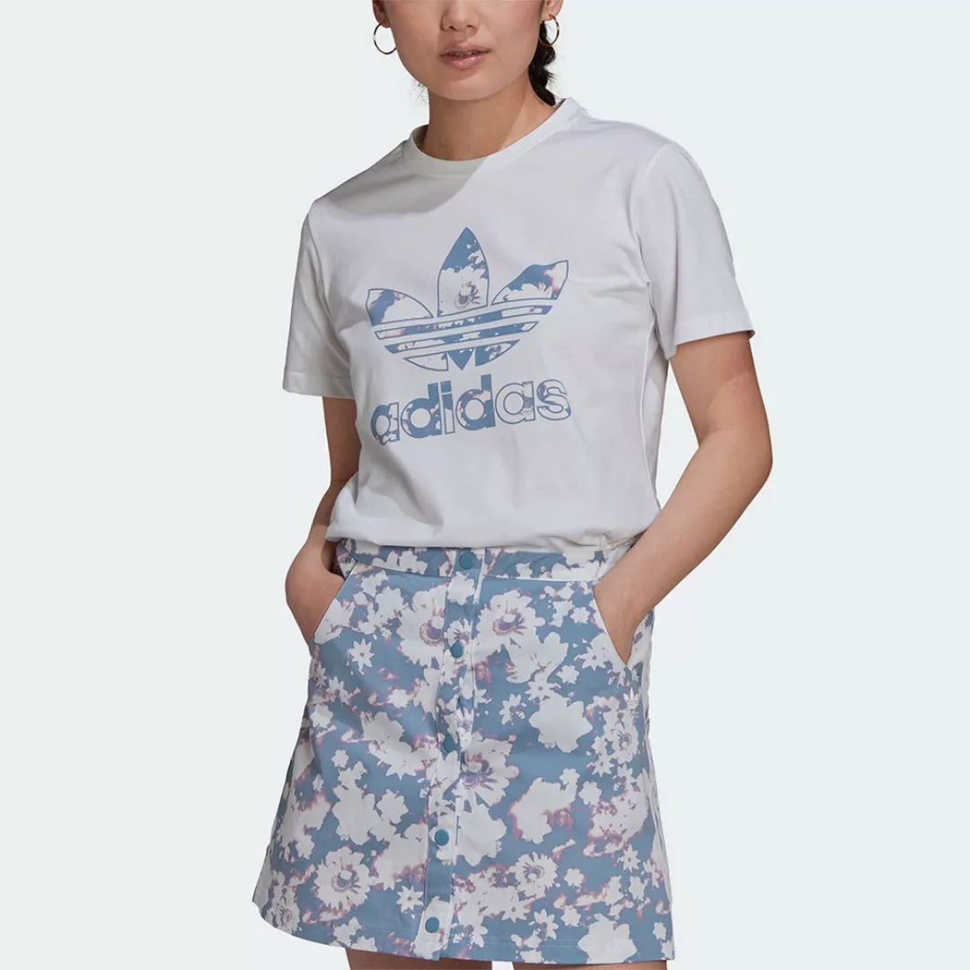 Adidas Originals Kurzarm T-shirt 36 White / Ambient Sky günstig online kaufen