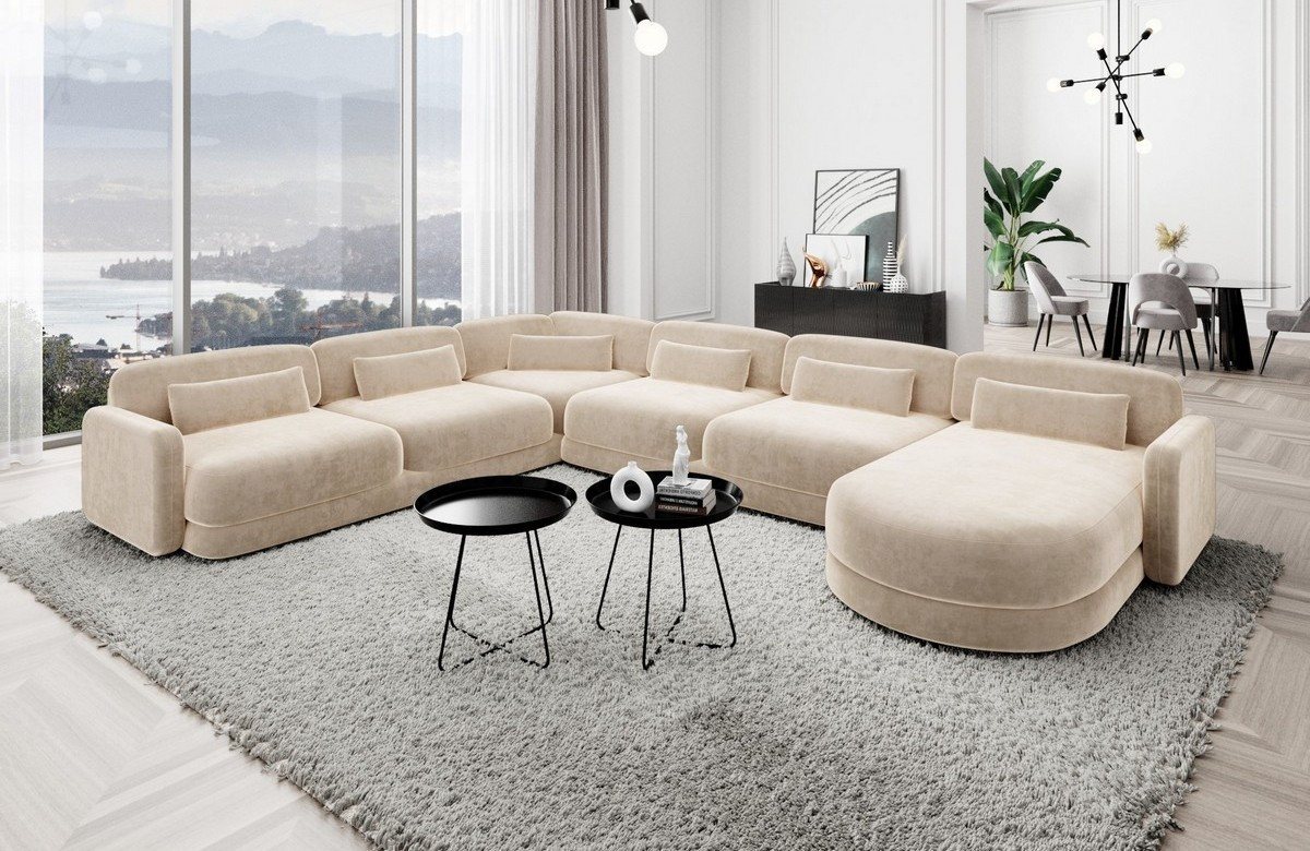 Sofa Dreams Wohnlandschaft Stoff Polstersofa Luxus Couch Stoffsofa Valencia günstig online kaufen