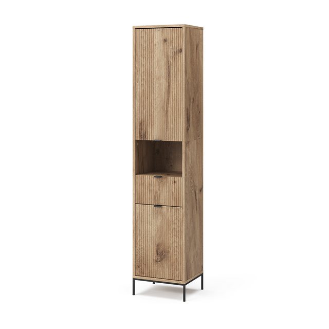 Vicco Hochschrank Eliza, Viking Oak, 40 x 190 cm mit Tür und Schublade günstig online kaufen