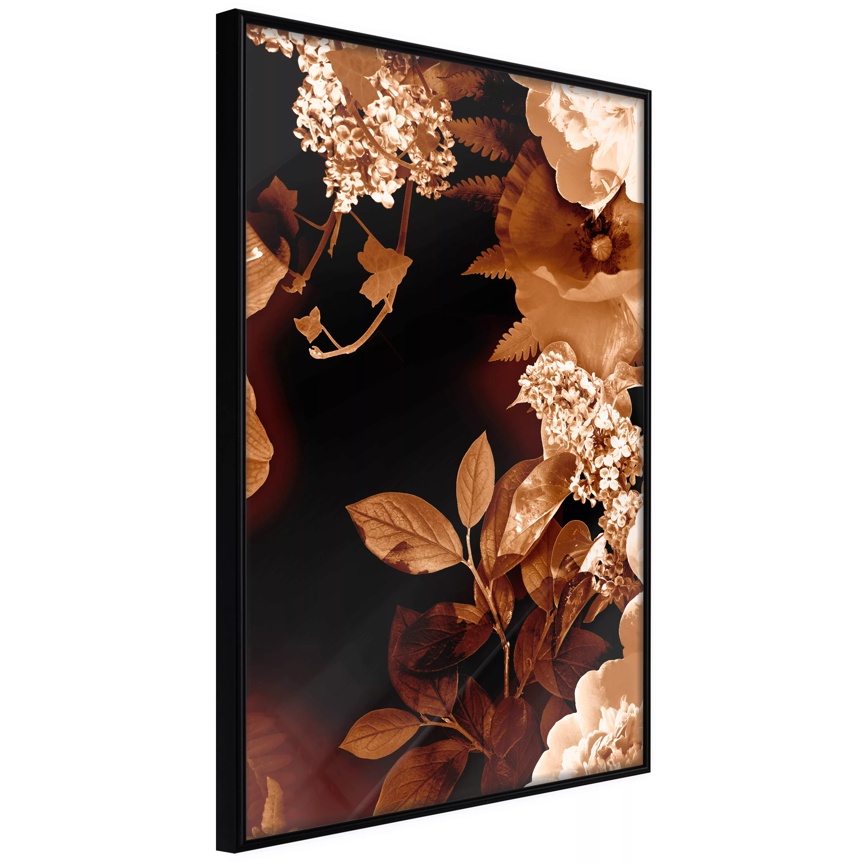 Poster - Flower Decoration In Sepia günstig online kaufen