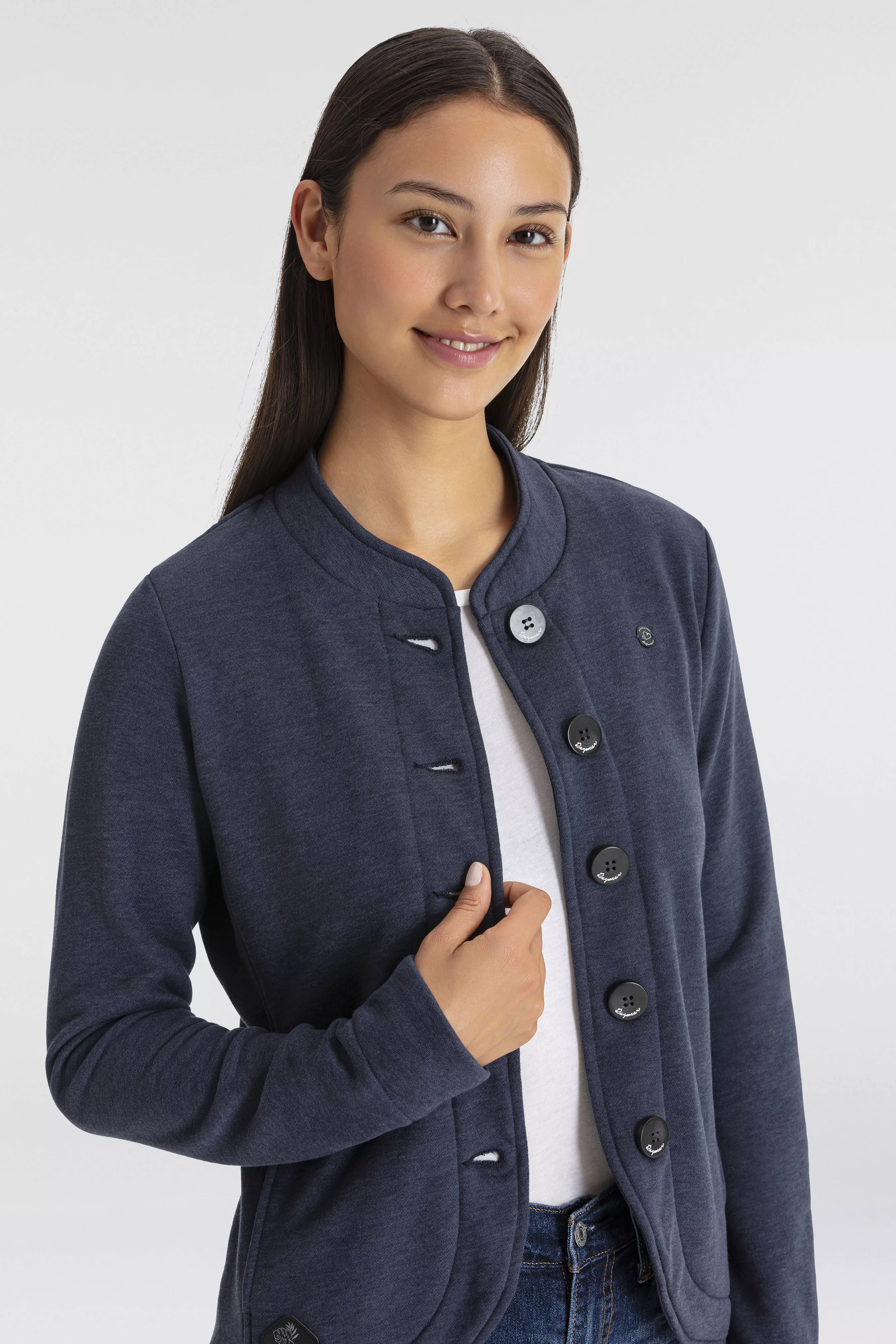 Ragwear Sweatjacke "AVALINA O", maritimer Sweat-Blazer mit Kontrast-Details günstig online kaufen