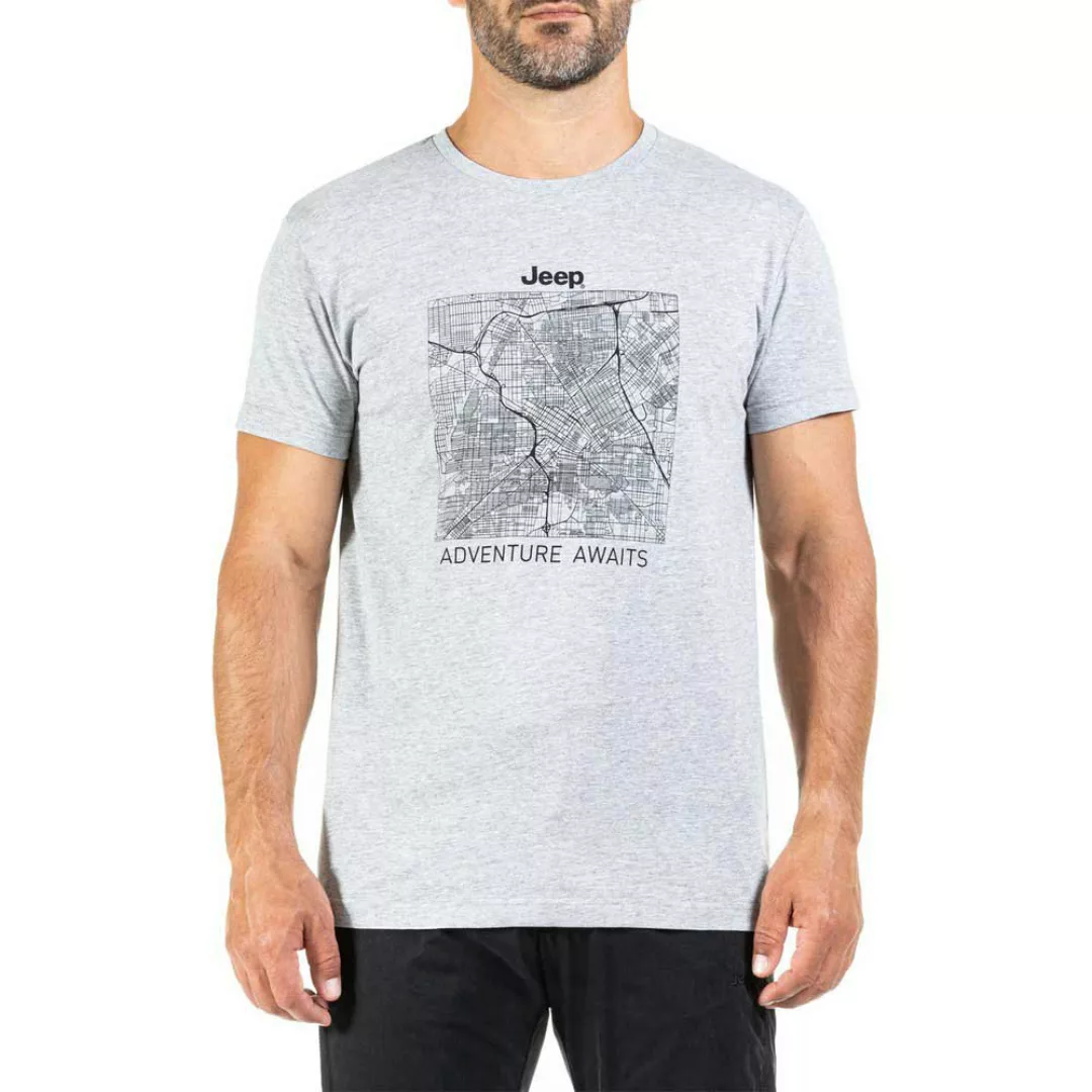 Jeep O101880g433 Kurzärmeliges T-shirt L Light Grey Melange / Black günstig online kaufen