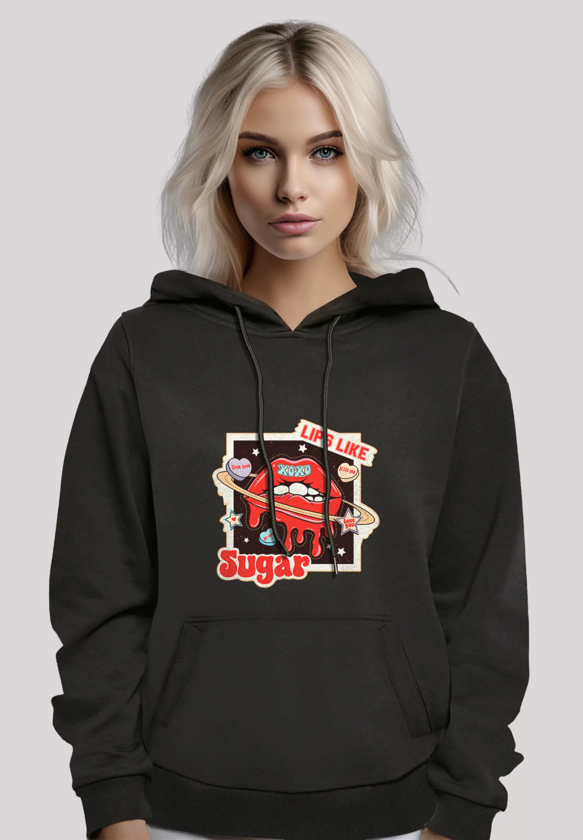 F4NT4STIC Kapuzenpullover "Lips like sugar retro fashion Valentinstag", Pre günstig online kaufen