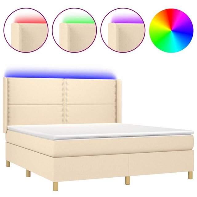 vidaXL Boxspringbett Bett Boxspringbett mit Matratze und LED Stoff (160 x 2 günstig online kaufen