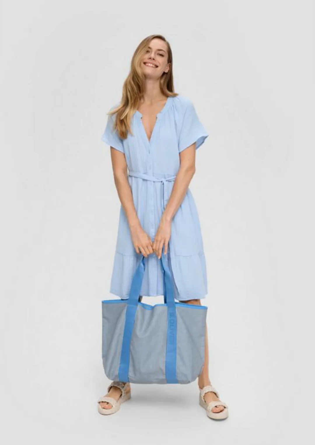 s.Oliver Minikleid Baumwollkleid mit Raffung und Eingrifftaschen Raffung günstig online kaufen